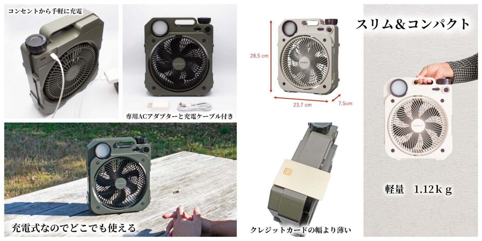 Confort⁺ 充電式薄型送風扇「Air-Force Fan」｜AF8-17B / AF8-17G