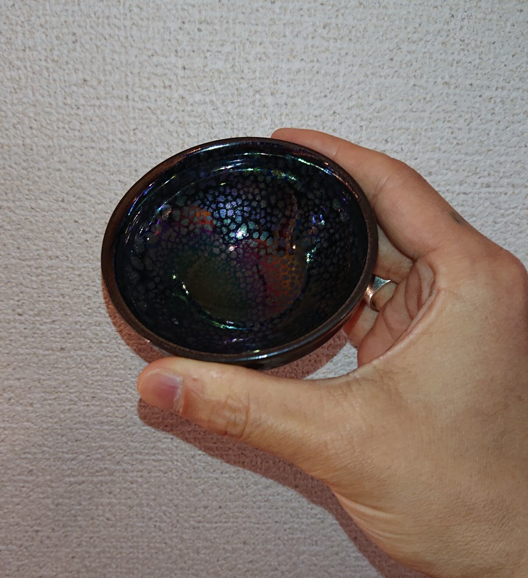 玉堂窯元 無名異焼】虹彩油滴天目 ぐい呑 | MUKU-AN