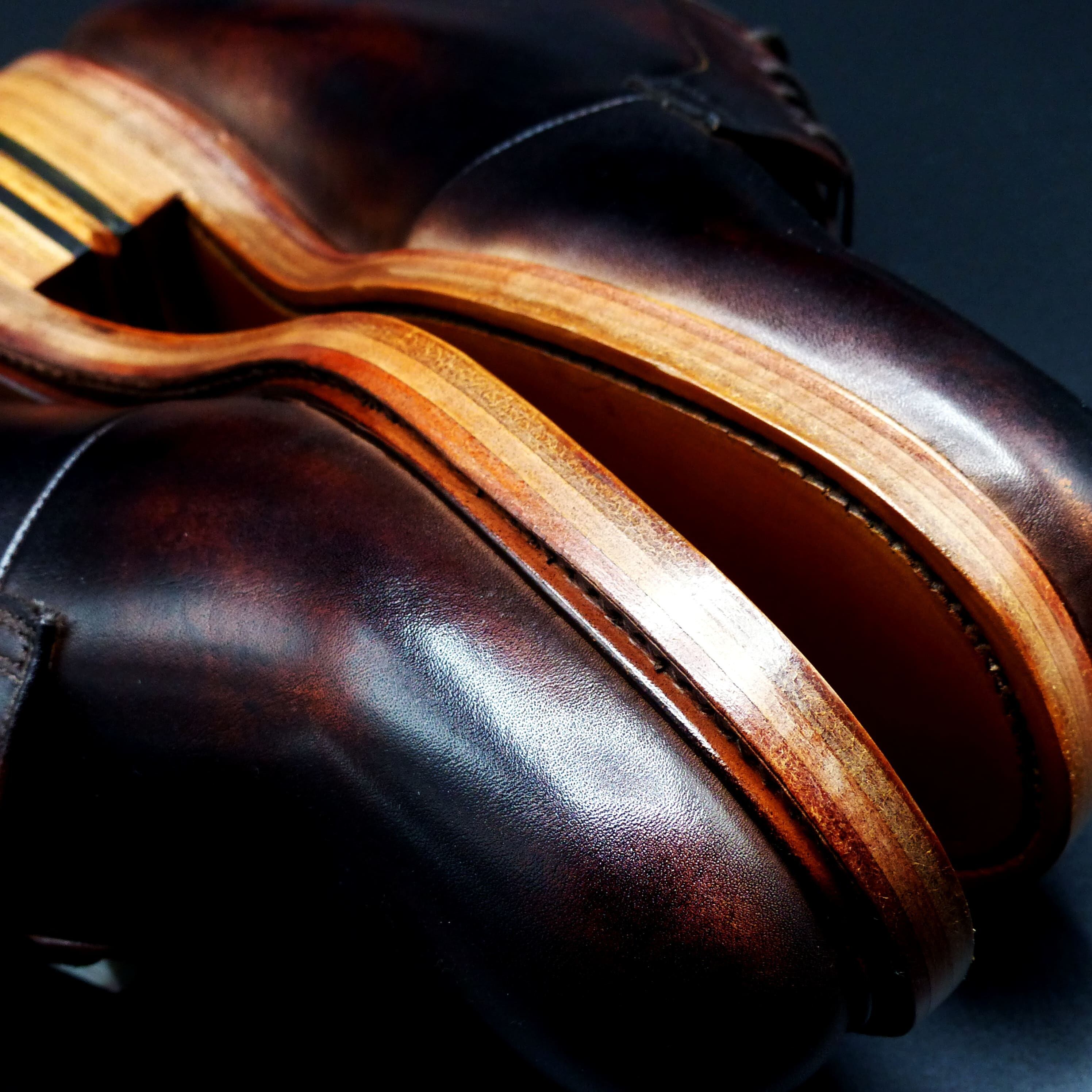 Ｗレザーソールとレザーストームウェルトの大迫力