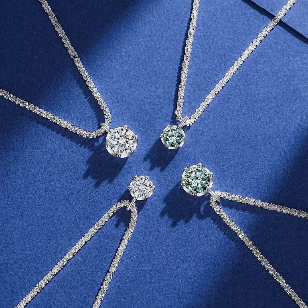 74. S925シルバー × モアサナイト 波のようなきらめきネックレス