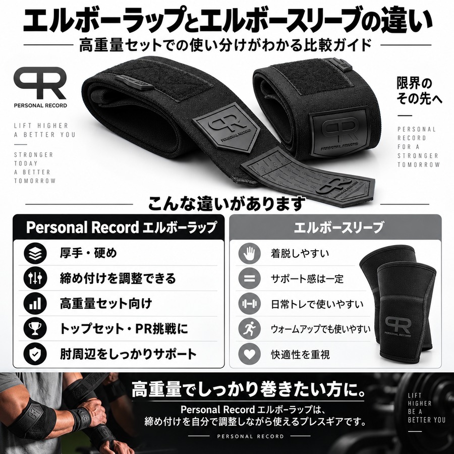 Personal Record エルボーラップ - オールブラック | Personal Record