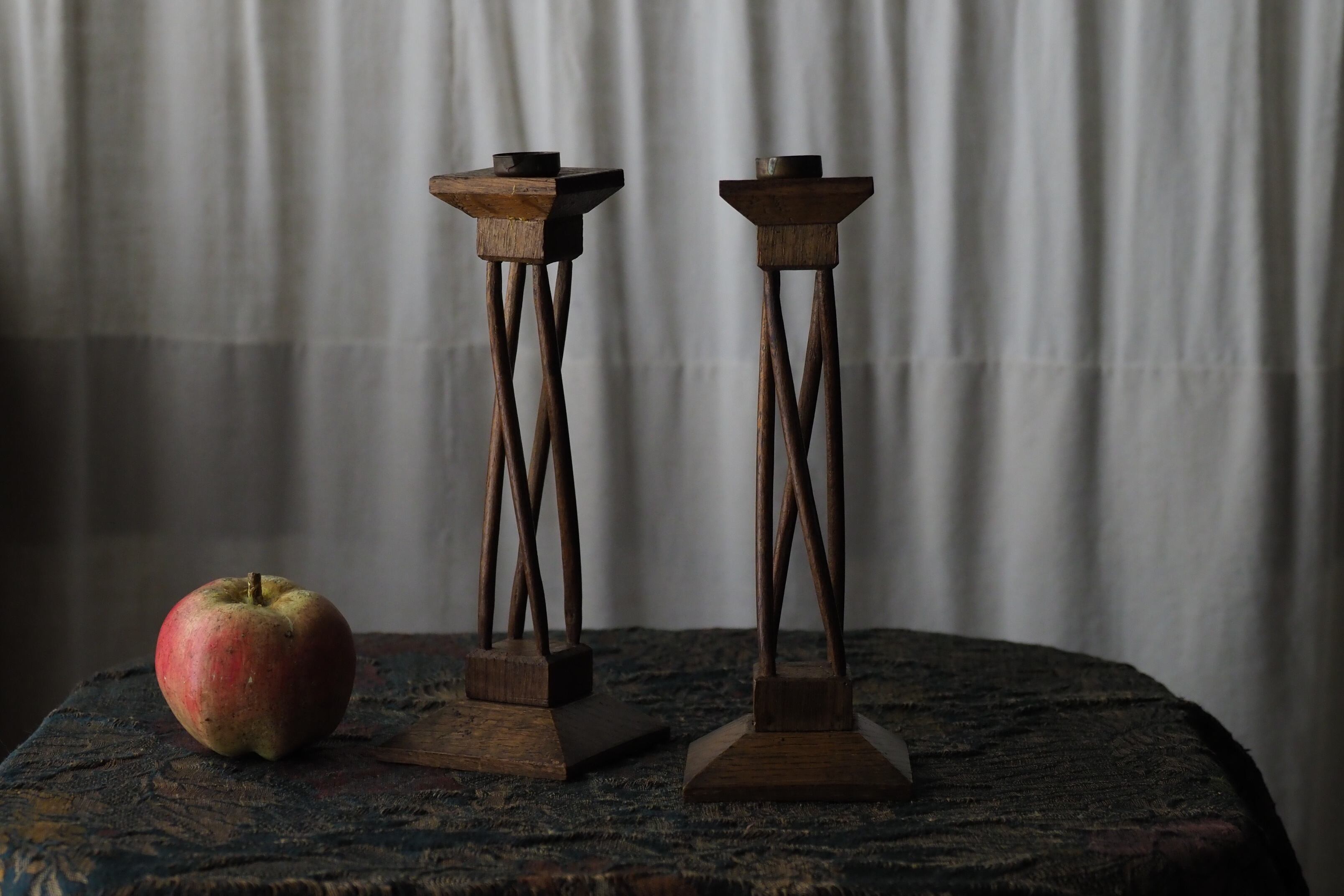 アールデコ ペア燭台-antique pair wood candle stand | アンティーク