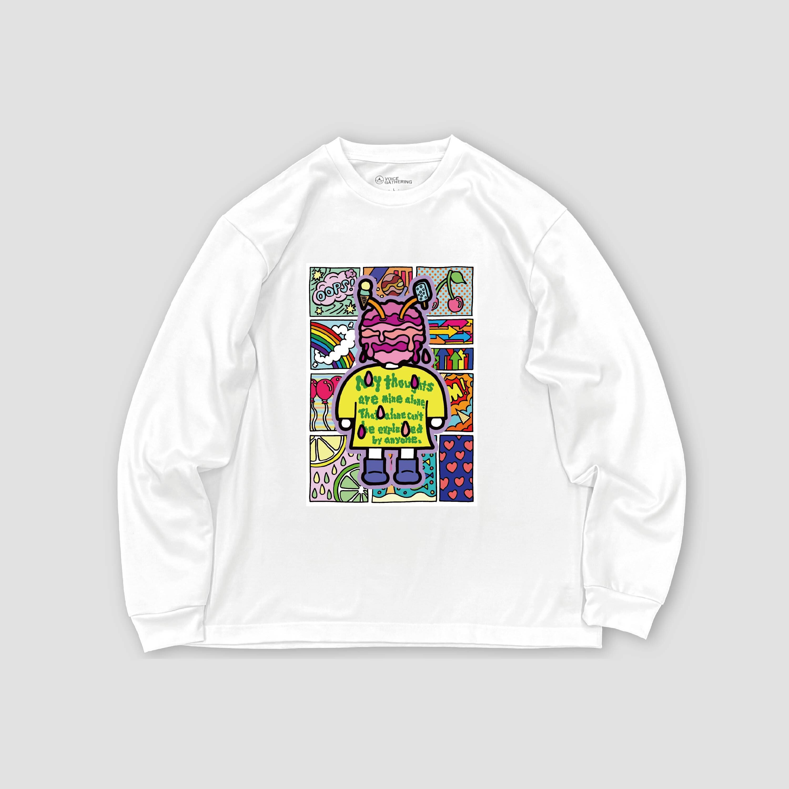 「POP is pouring out of my brain!!」ロングスリーブTシャツ