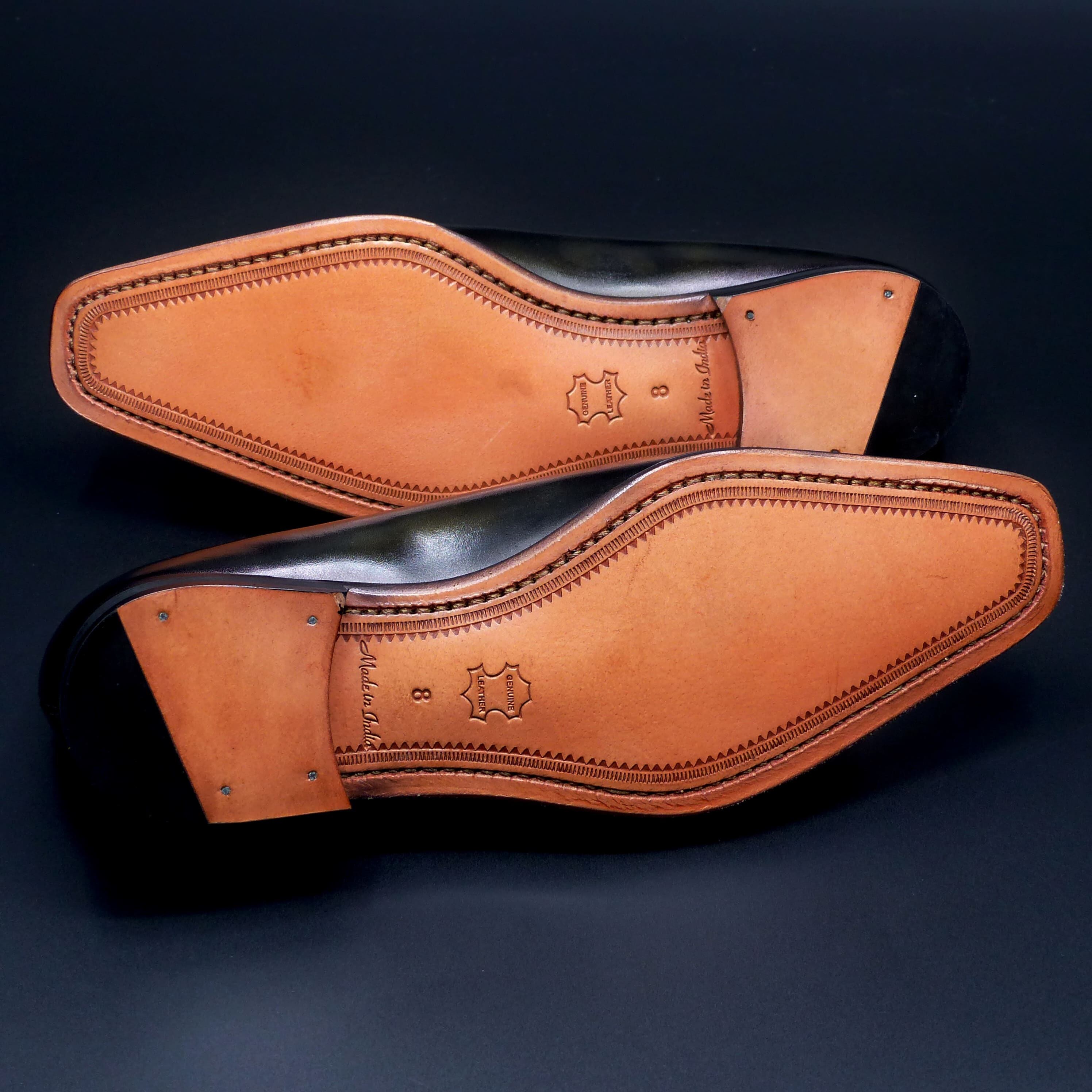 キメの細かい天然レザーソール