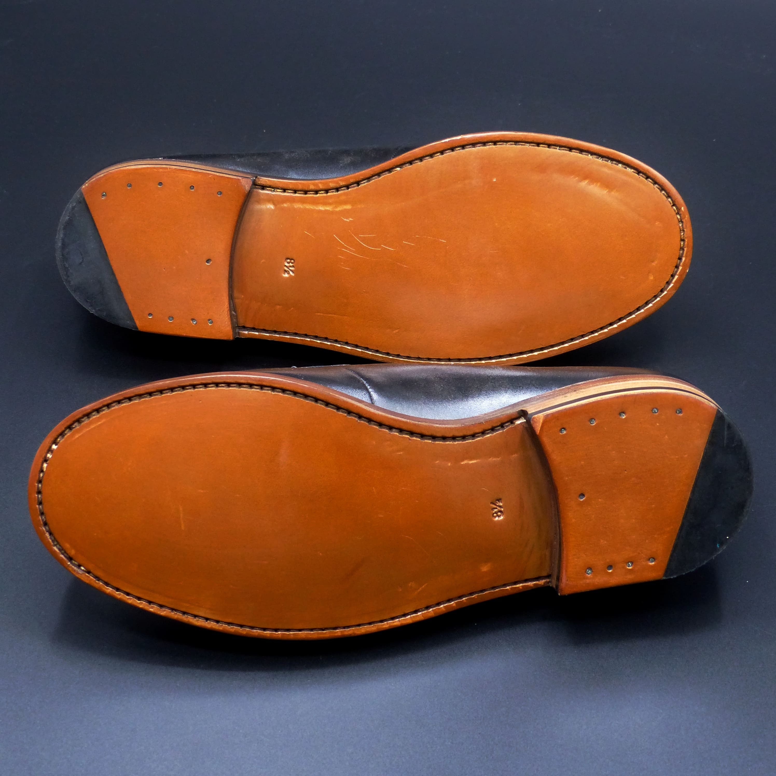 キメの細かい天然レザーソール