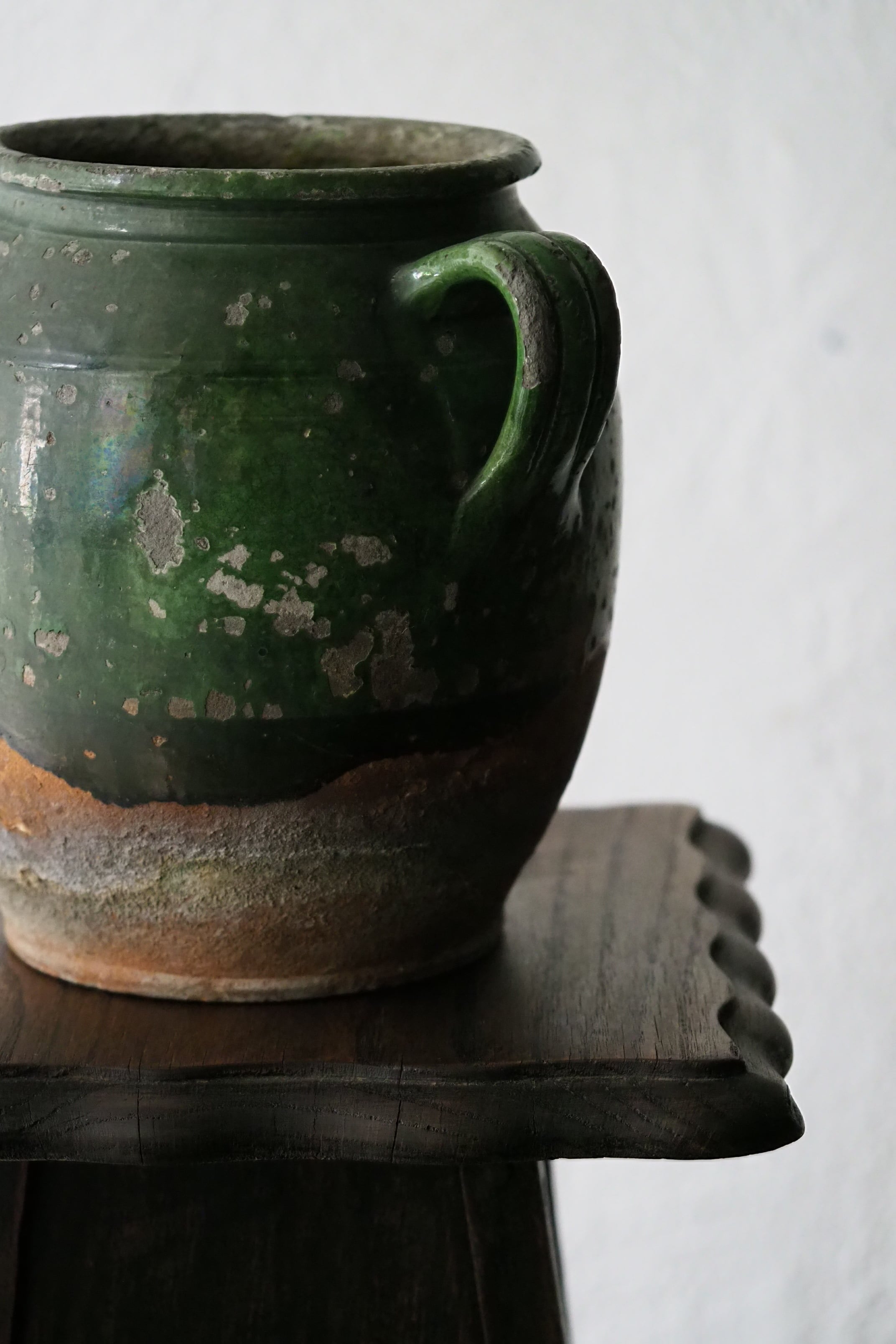 緑釉のコンフィポット-antique pottery pot | アンティーク