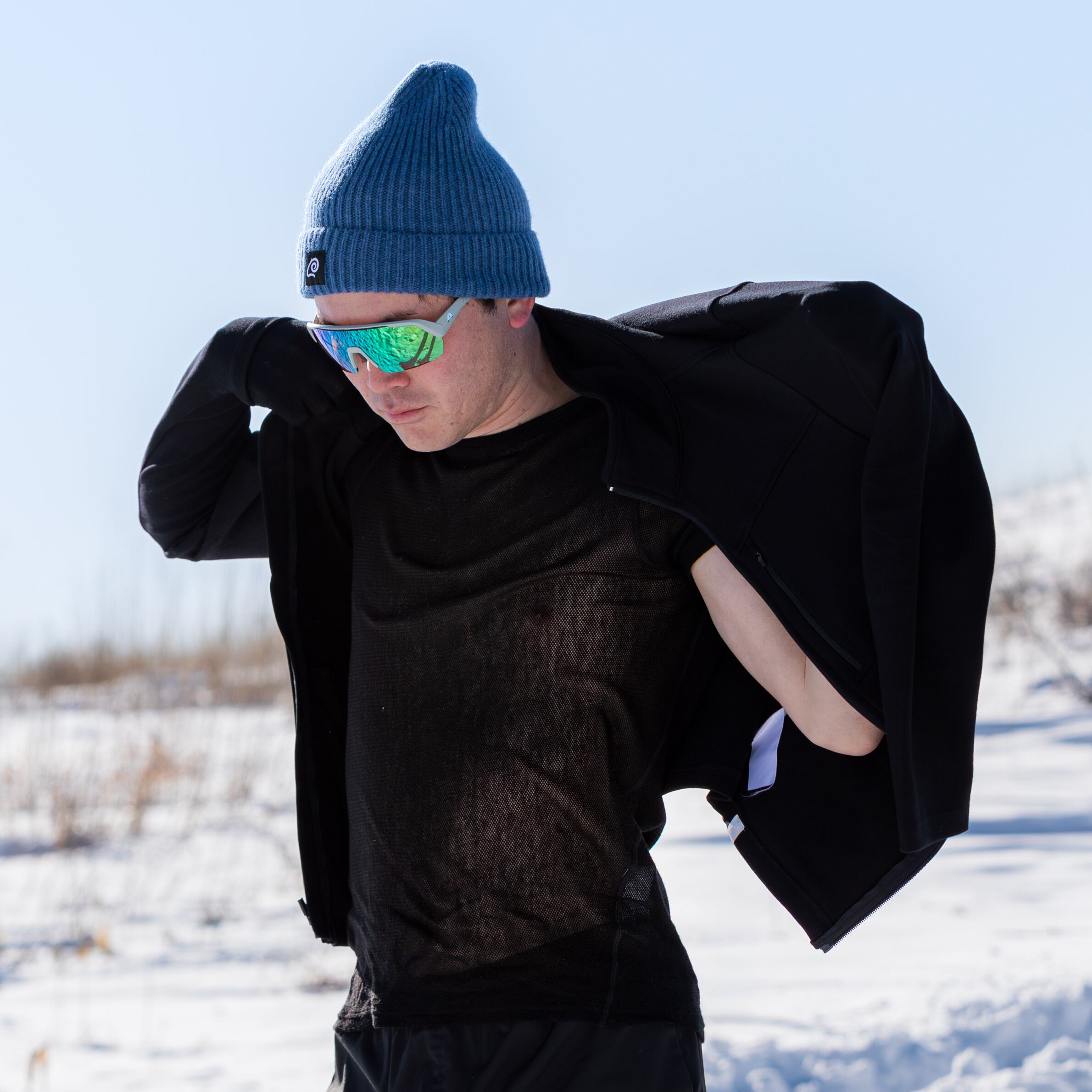 ウールネットTシャツ ブラック （ユニセックス) WOOLNET T-SHIRT | RIMENO