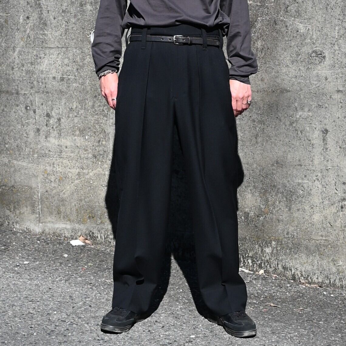 INTERIM / MILITARY WOOL SERGE 1-TUCK FRENCH ARMY WIDE TAPERED