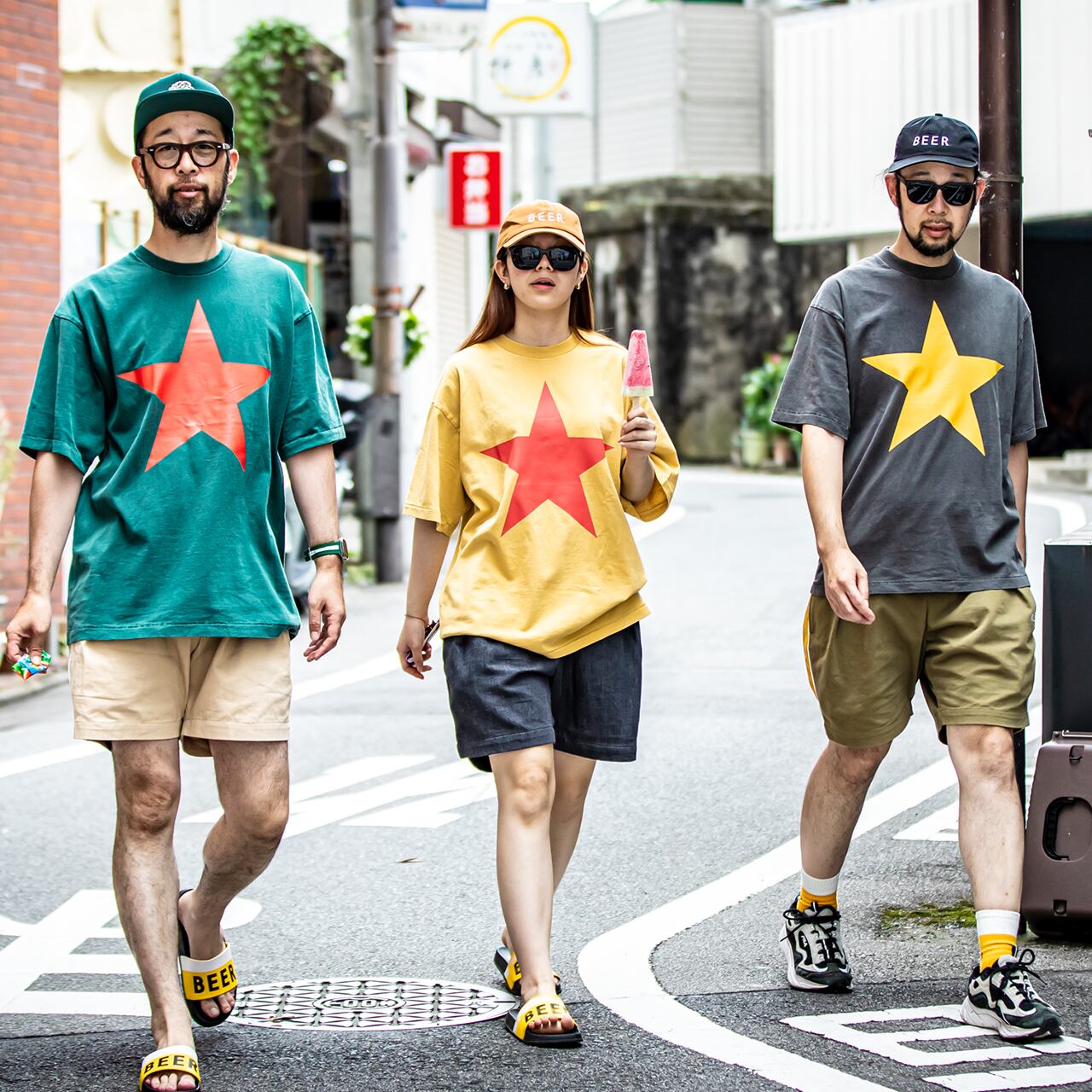 緑：182cm XL /マスタード：165cm L/黒：184cm L