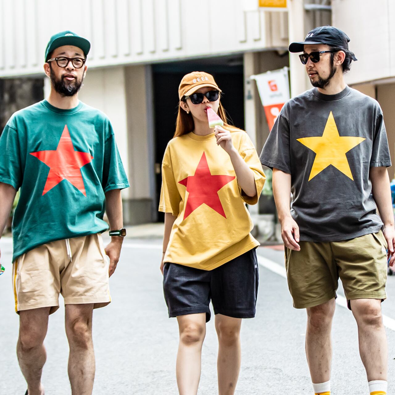 緑：182cm XL /マスタード：165cm L/黒：184cm L