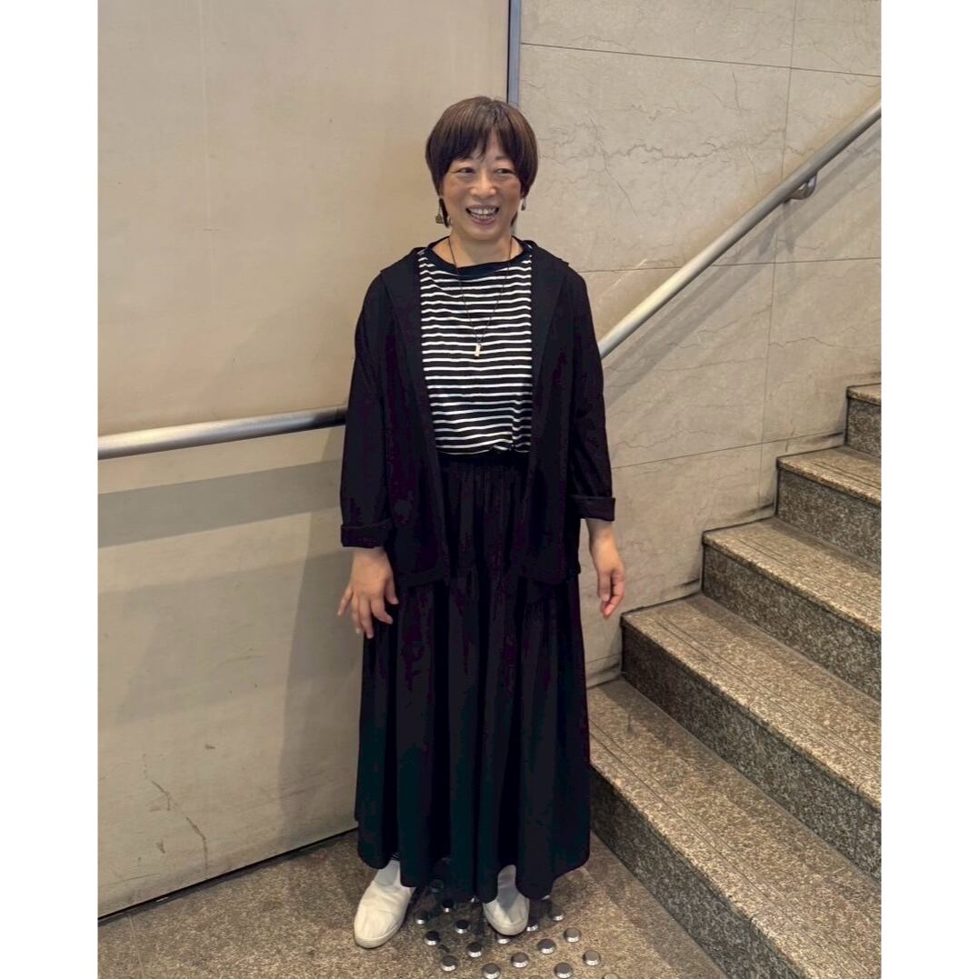 福岡店  159cm  /  着用カラー ネイビー×オフ