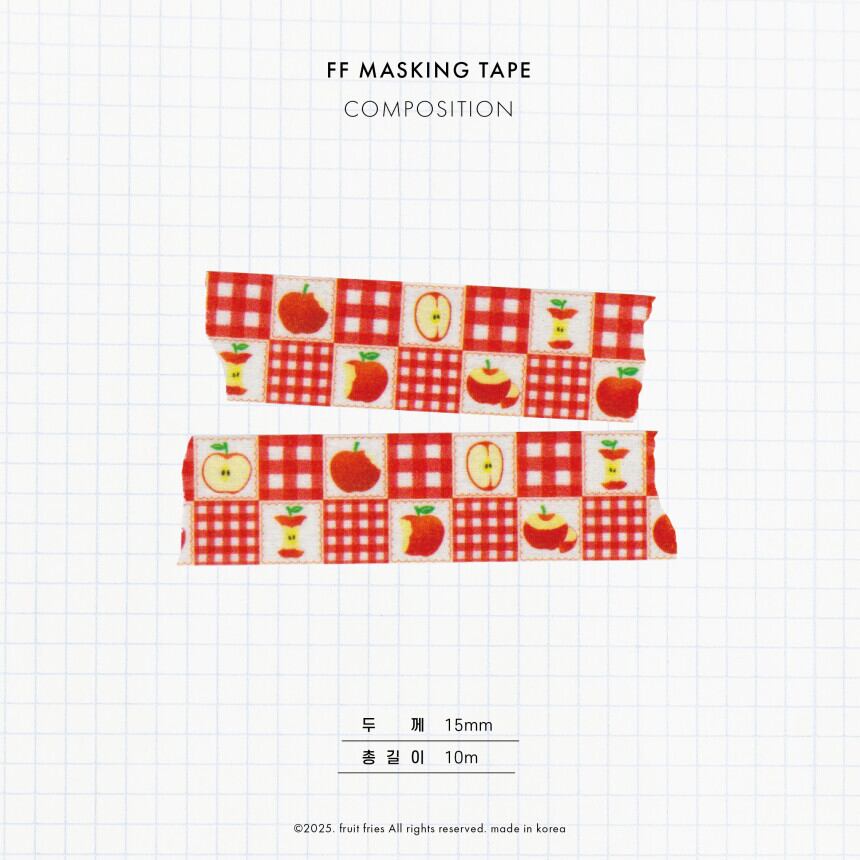fruit fries】マスキングテープ Apple Picnic | 韓国文具・雑貨