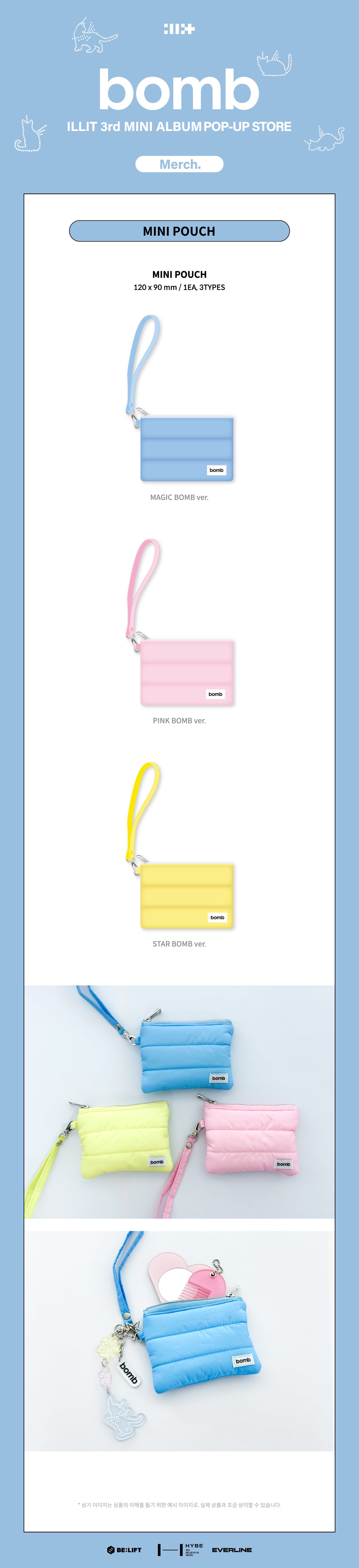 ILLIT] MINI POUCH 3rd Mini Album 'bomb' POP-UP STORE Merch | EVERLINE