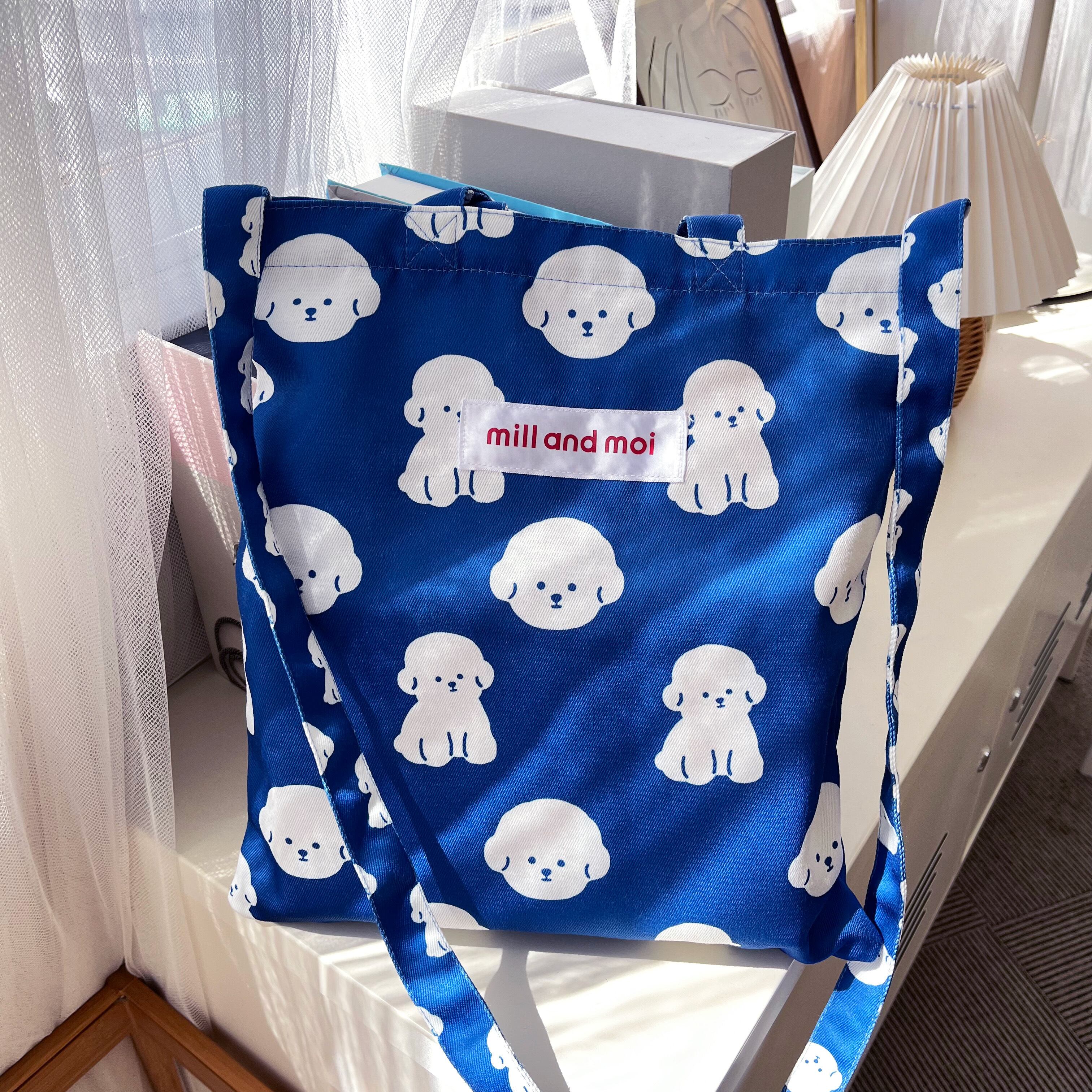 ビション総柄（青地×ビション）