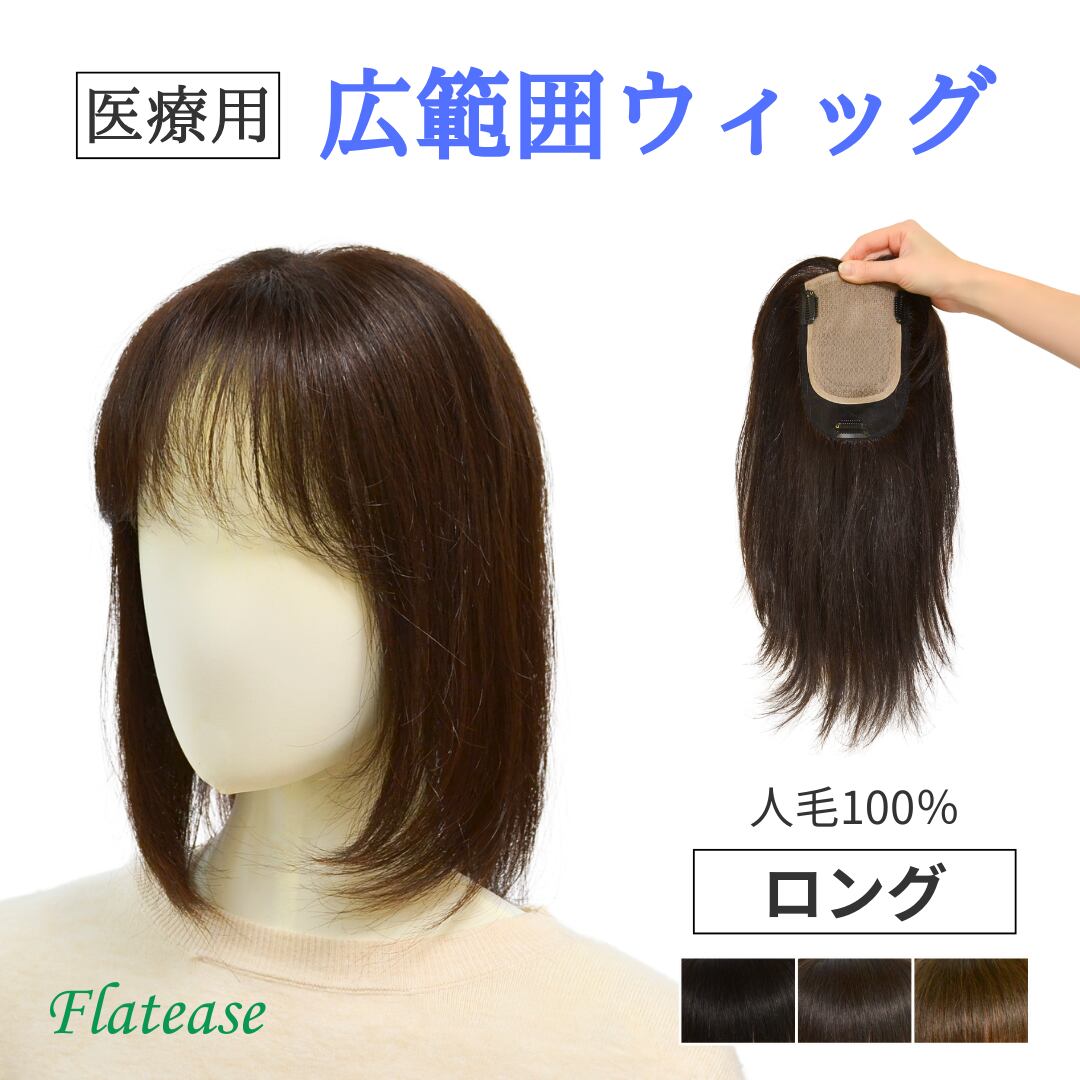 人毛100％ 広範囲カバーウィッグ【ベースサイズ12×16cm】｜ロングヘア用