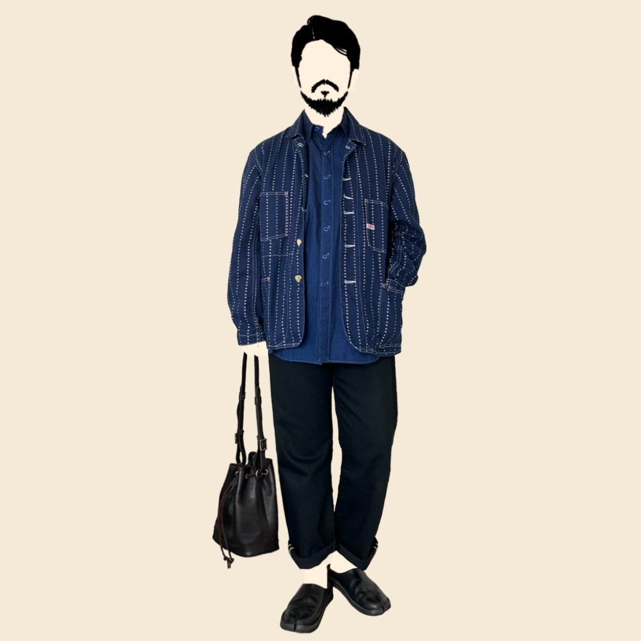 TCB Chore Coat Paw Stripe カバーオール　キャットハート TCB jeans / Cathartt Chore Coat Paw Stripe - キャットハート