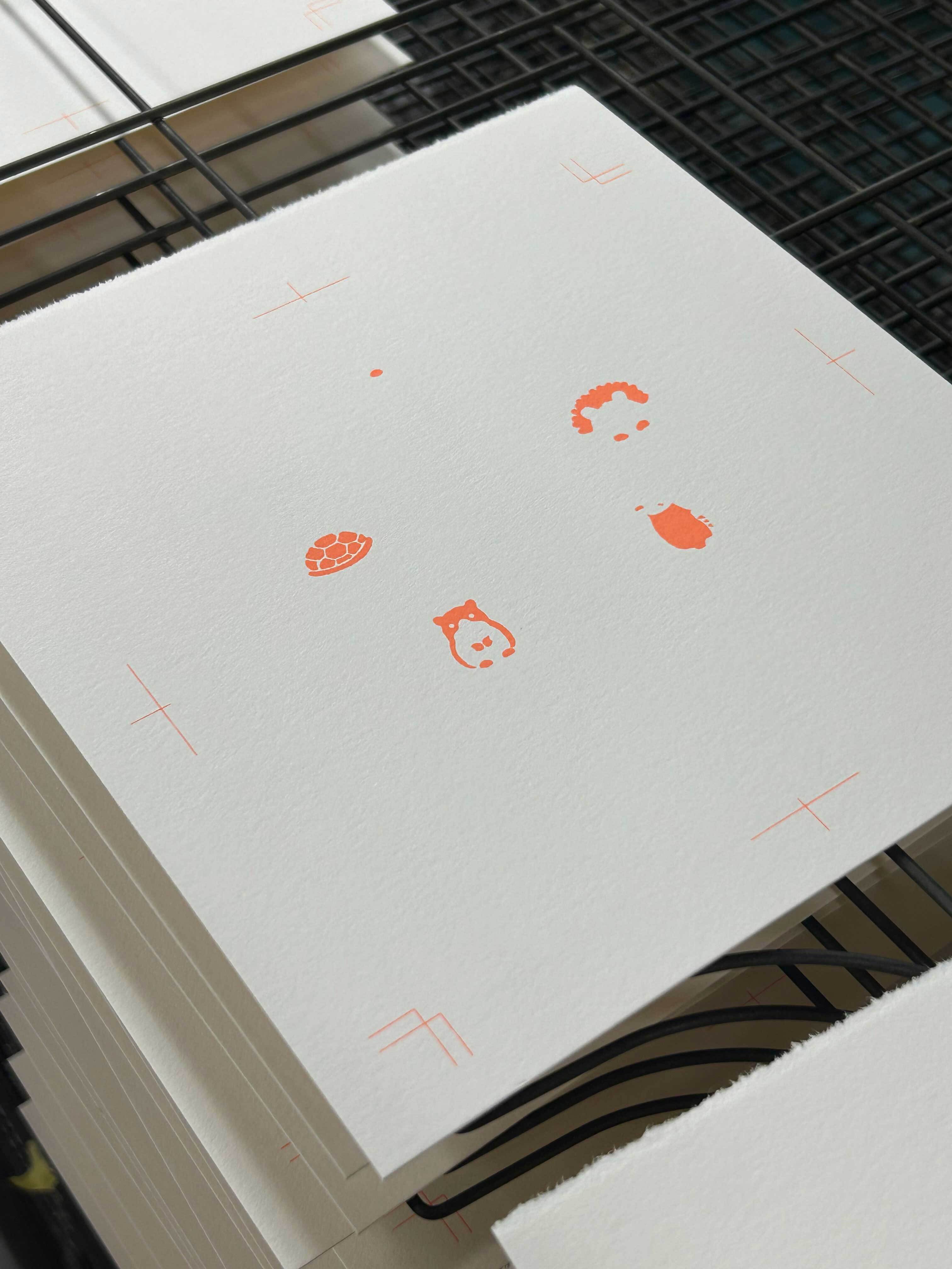 1.まずは蛍光オレンジを印刷