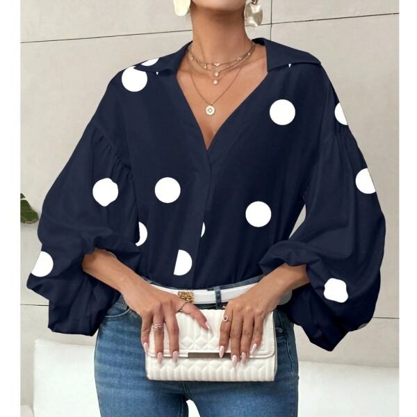 ネイビー（ドット）