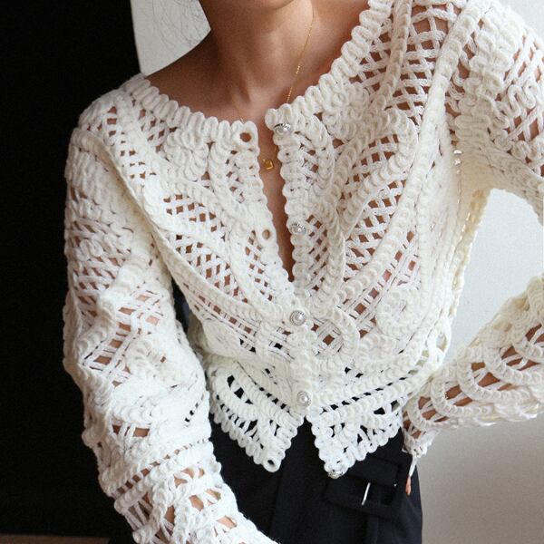 レース ショート カーディガン 231875