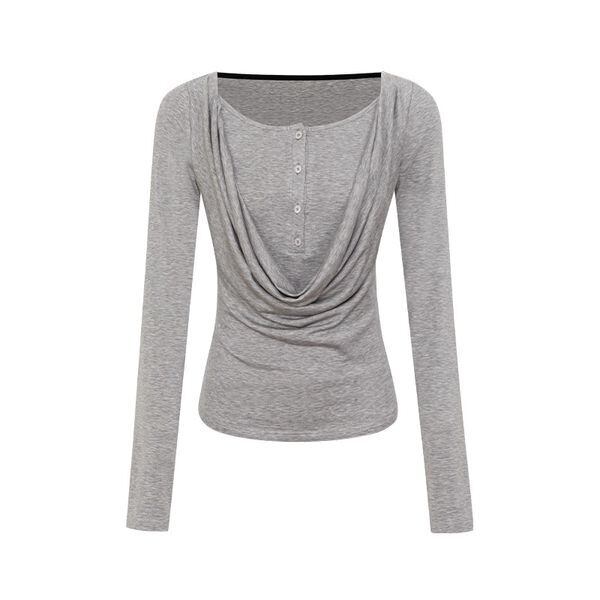 グレー×トップス