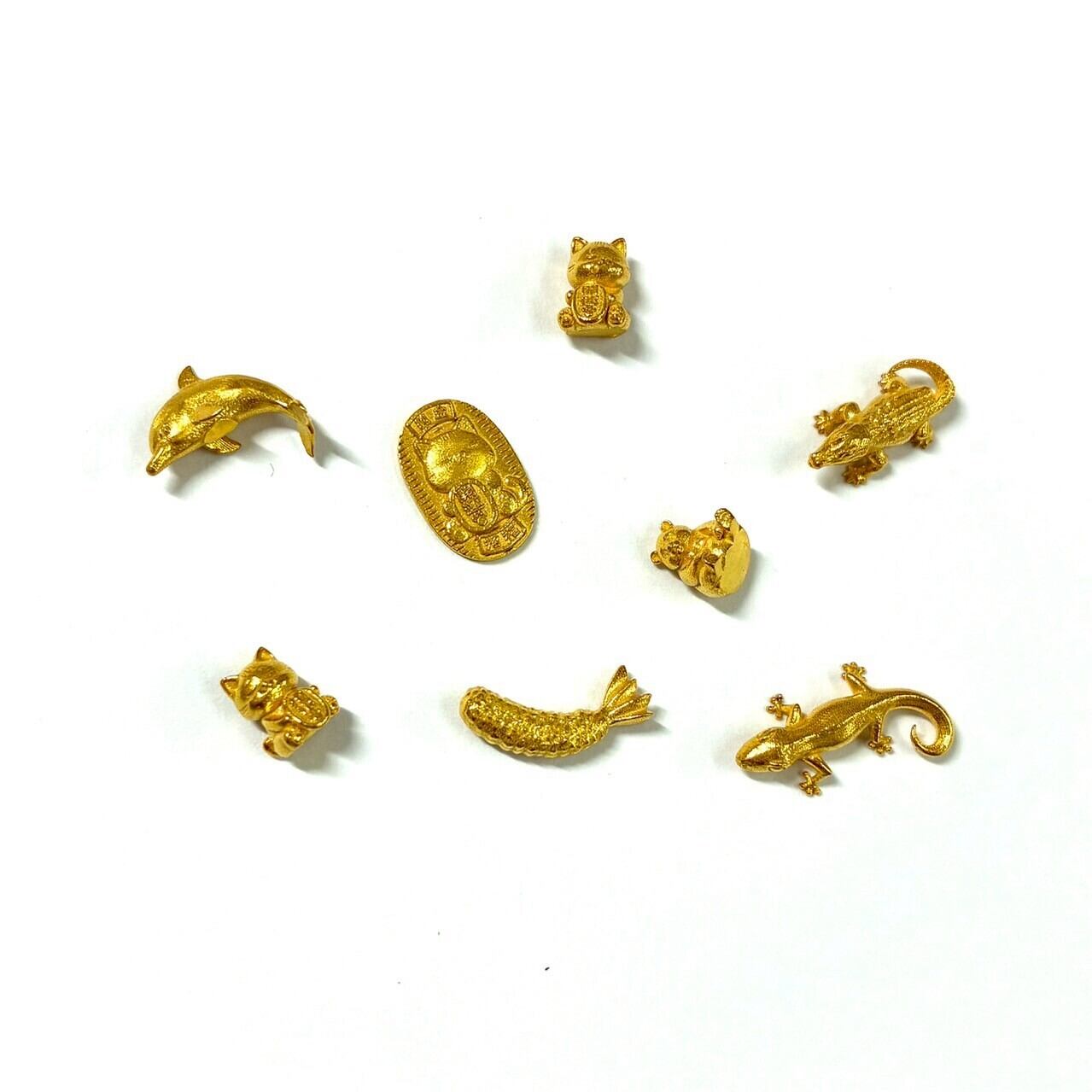 純金「ヤモリ」モチーフ ペンダントトップ 約1g 指先サイズの芸術品