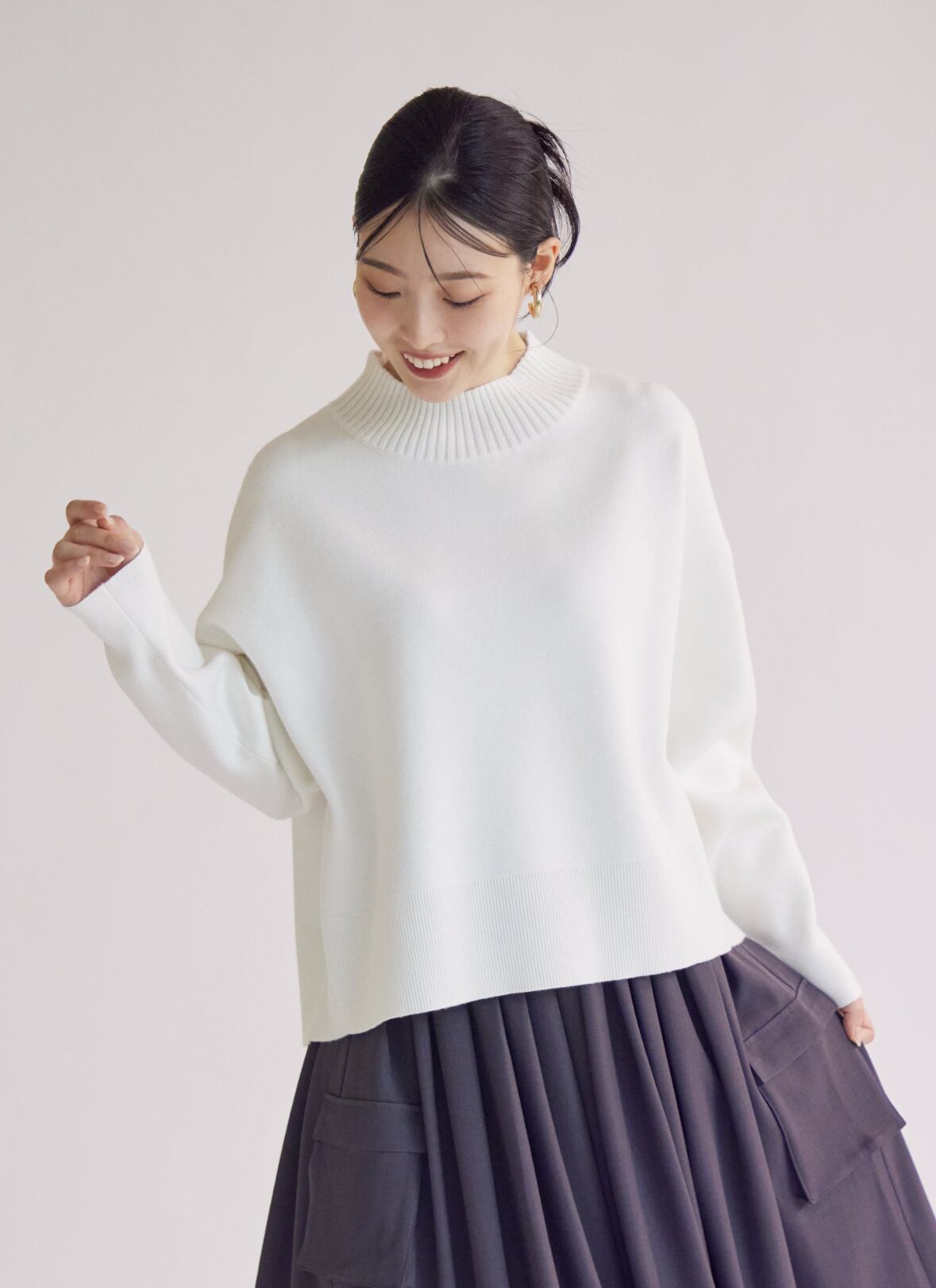 ダブルジャガードハイネック pullover 【SUGAR ROSE シュガーローズ 25 ダブルジャガードハイネック pullover 【SUGAR ROSE シュガーローズ 25