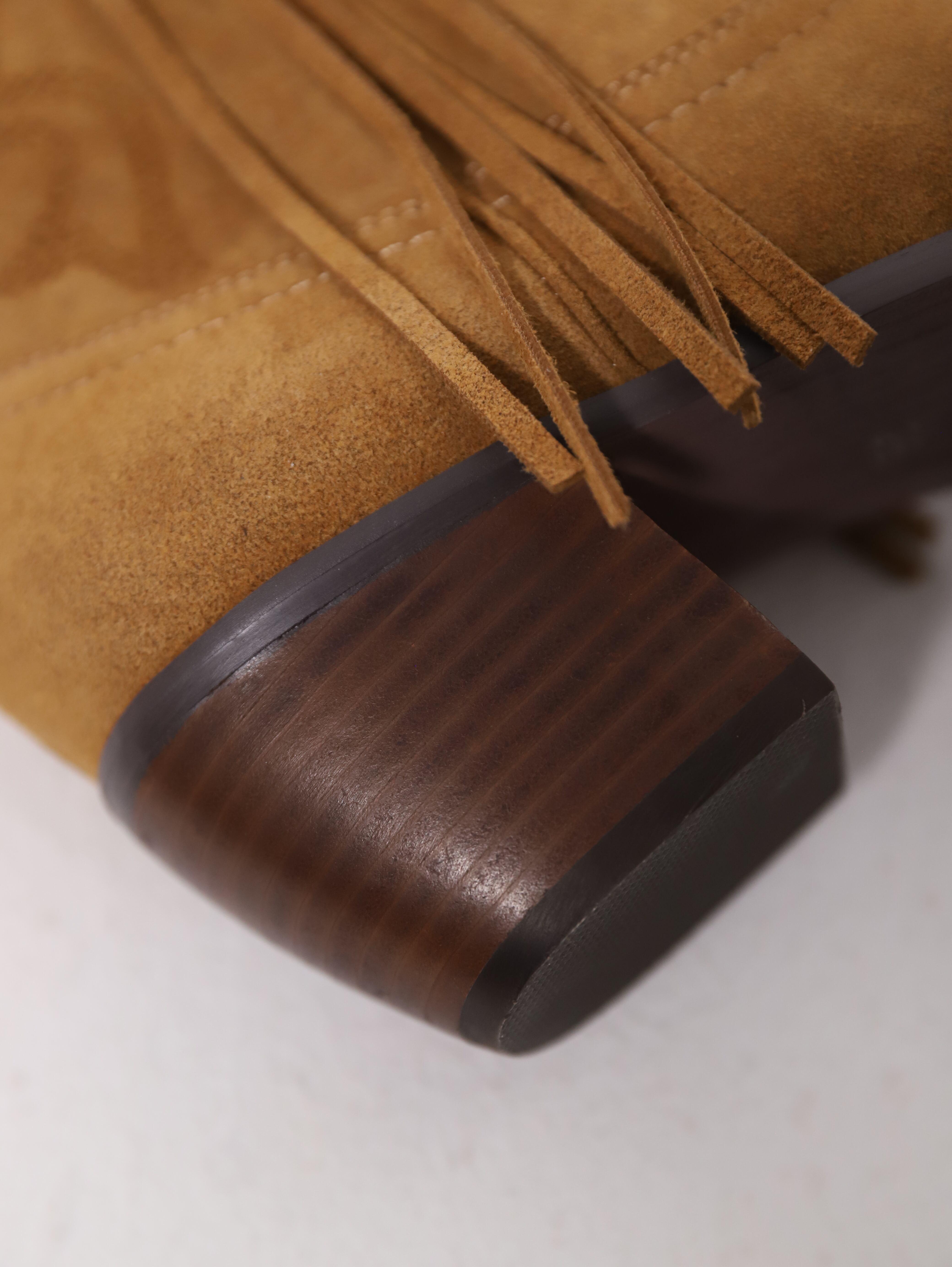 ウッド巻きの安定感ある5㎝ヒール