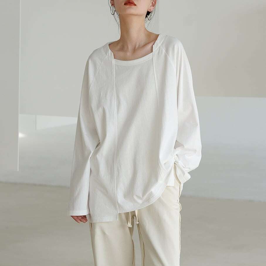 ・Switching long sleeve T-shirt 22106