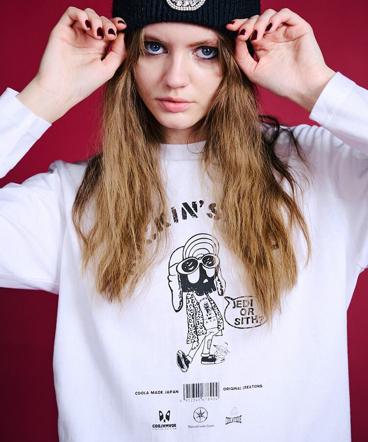 ロッキンスカルプリントL/SベーシックTシャツ (WHITE) CQ-47079