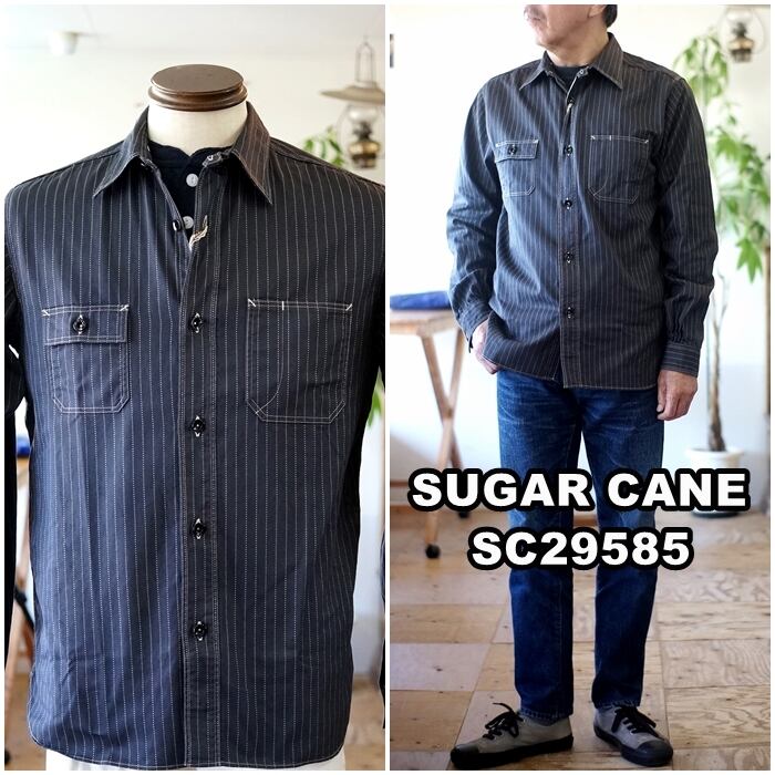 SUGARCANE シュガーケーン ブラックウォバッシュシャツ 東洋