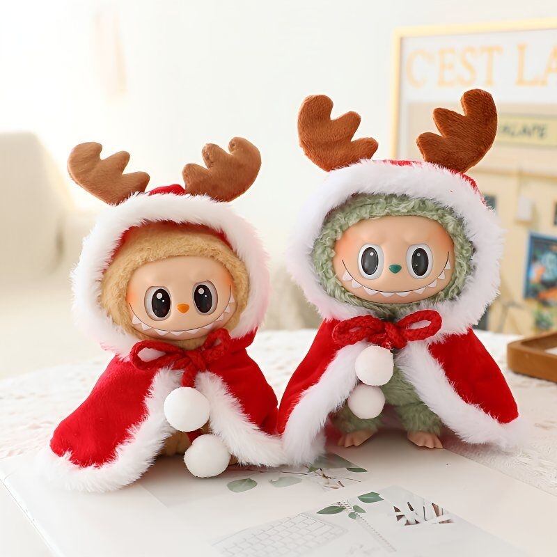 森の賢者 鹿角マント ♪ Labubu ドール服 クリスマス ケープ 鹿の角