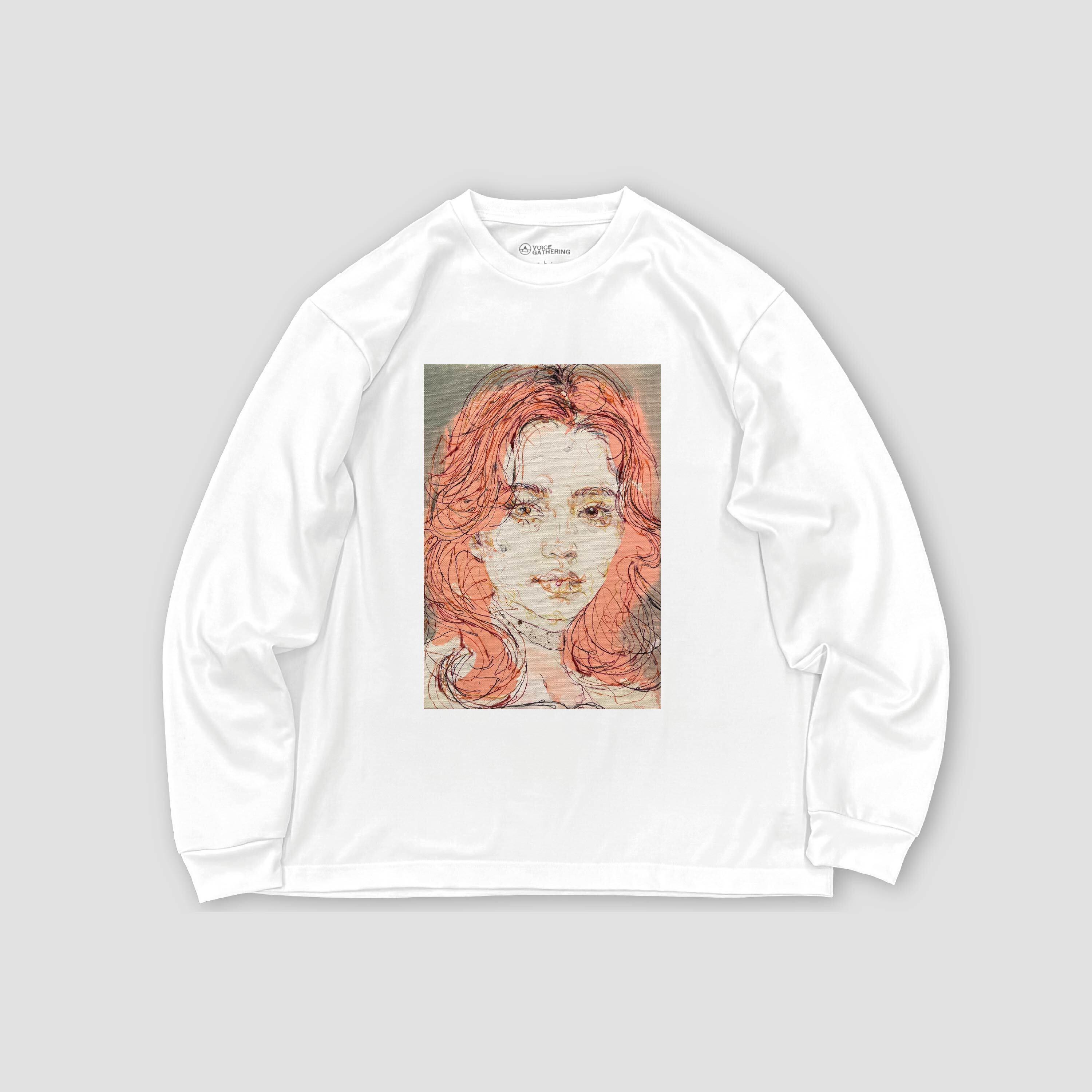 「FACE_Orange」ロングスリーブTシャツ