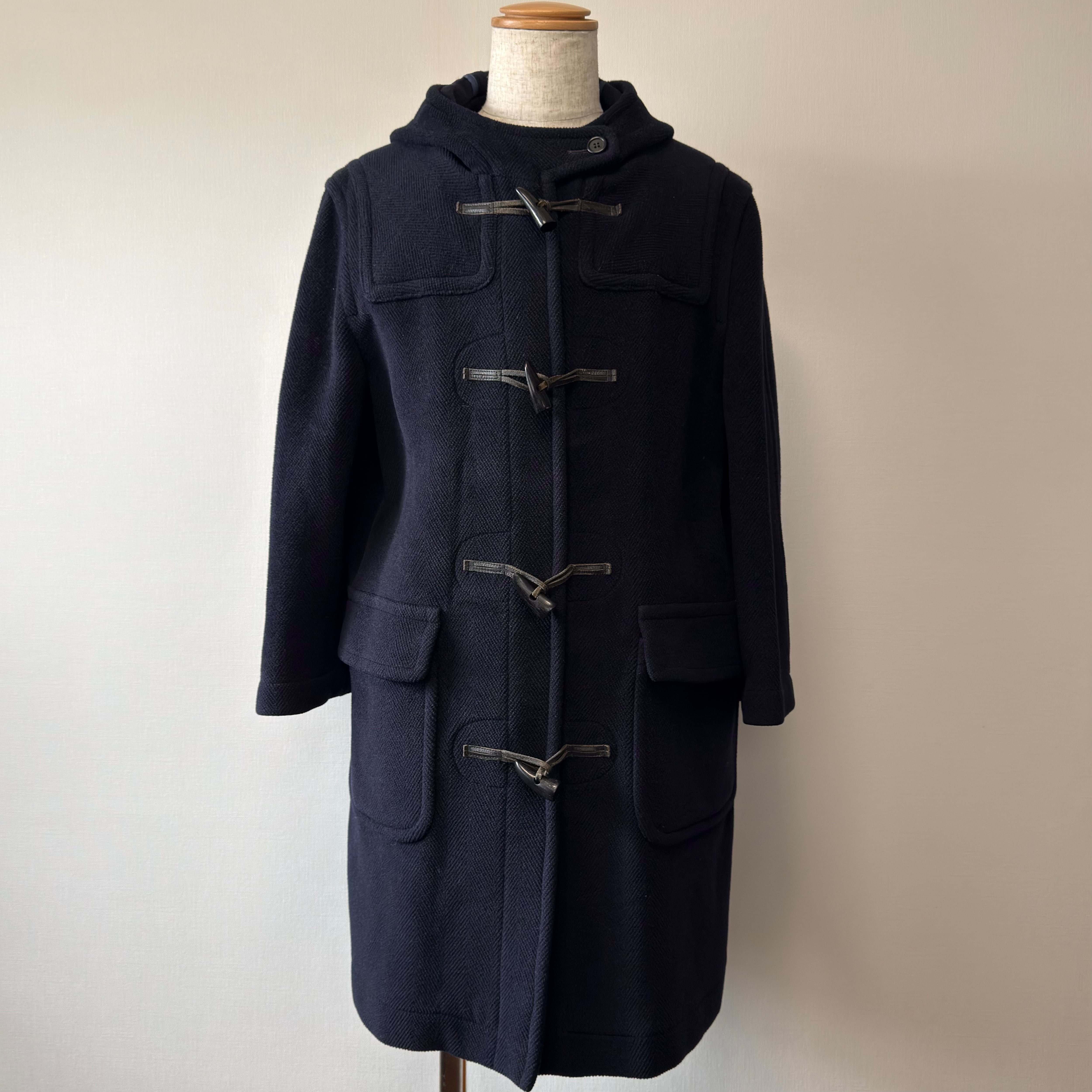 OLD ENGLAND 80-90s イギリス製 ヘリンボーン ウール ダッフルコート