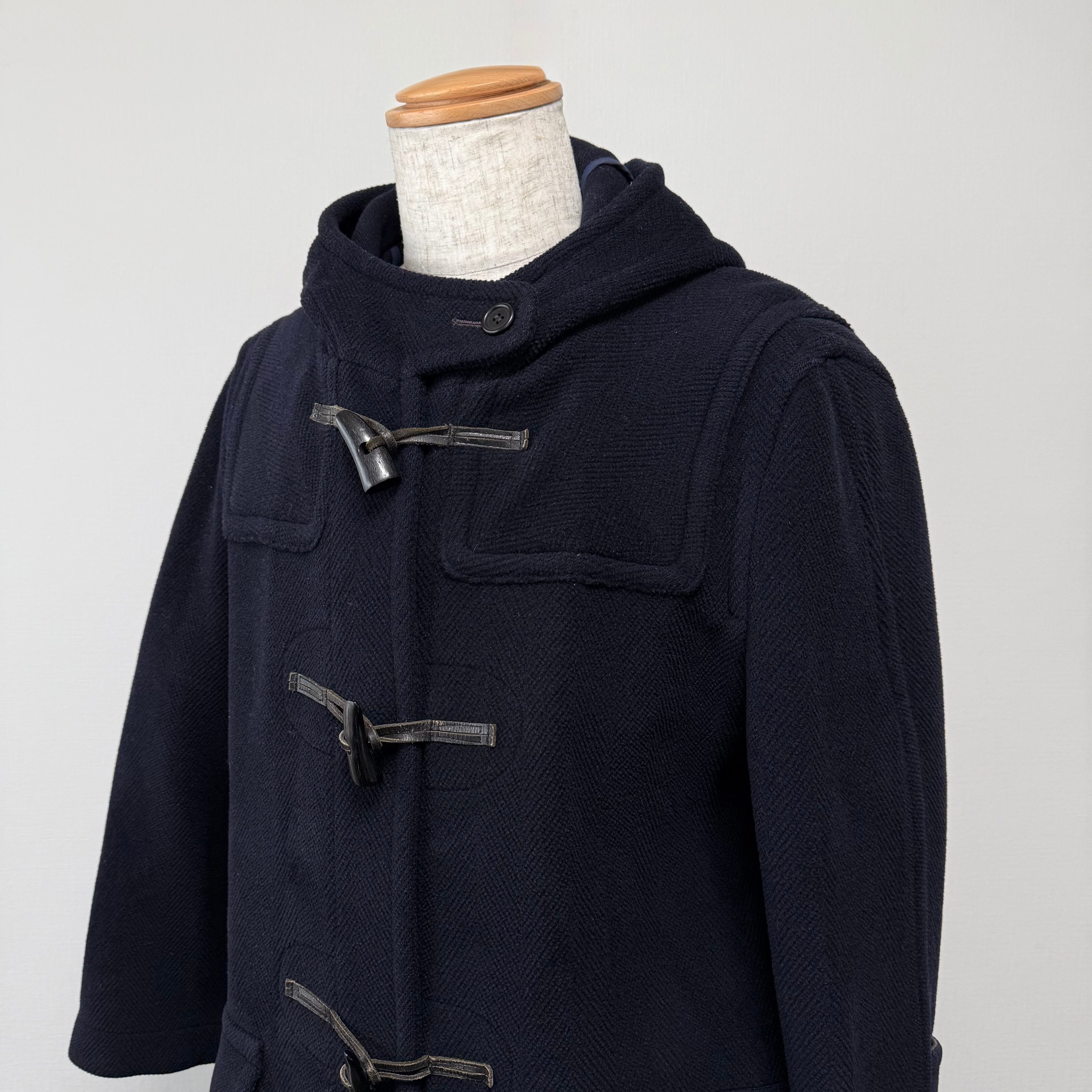 OLD ENGLAND 80-90s イギリス製 ヘリンボーン ウール ダッフルコート