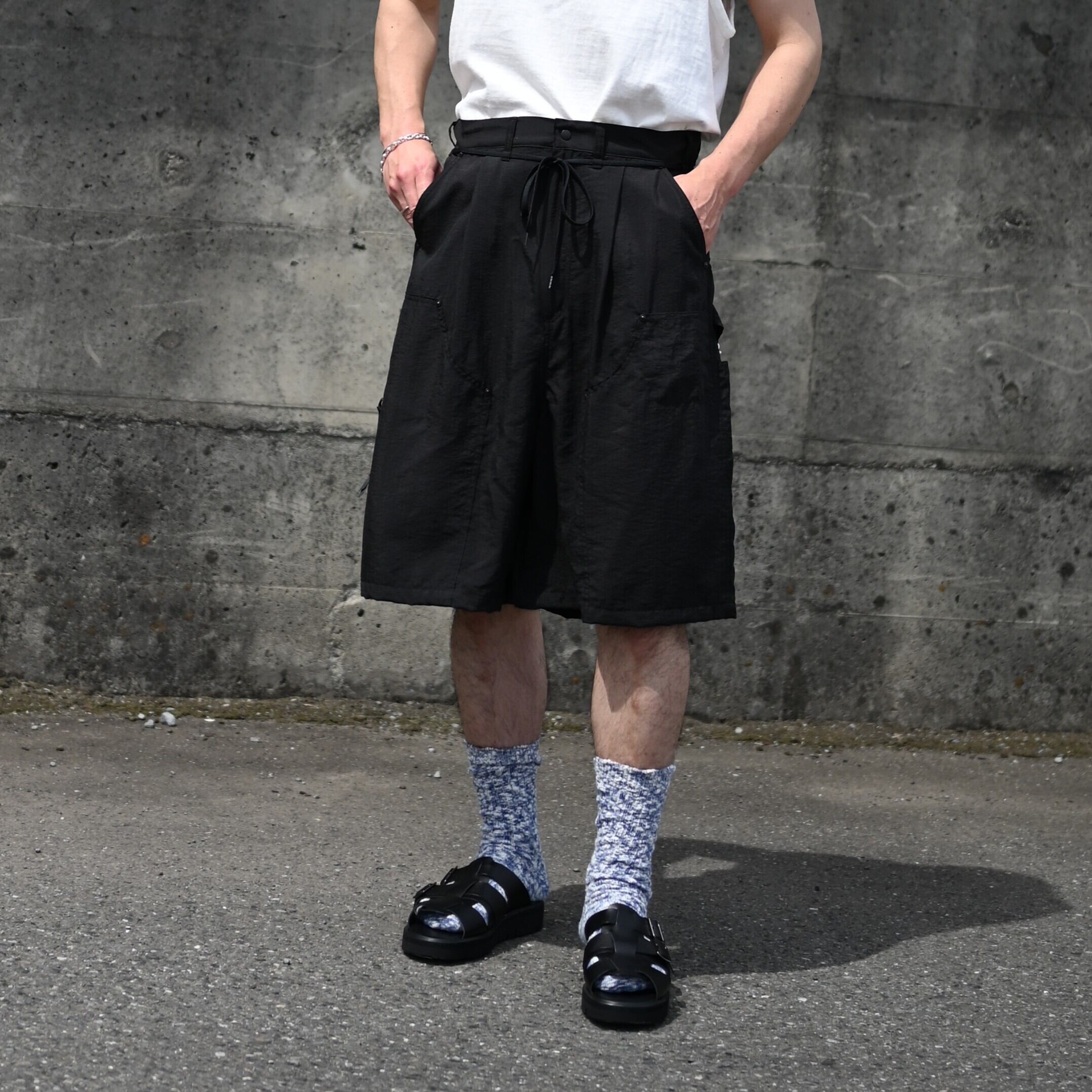 product twelve / Silk Nylon Short Work Pants | GANKO