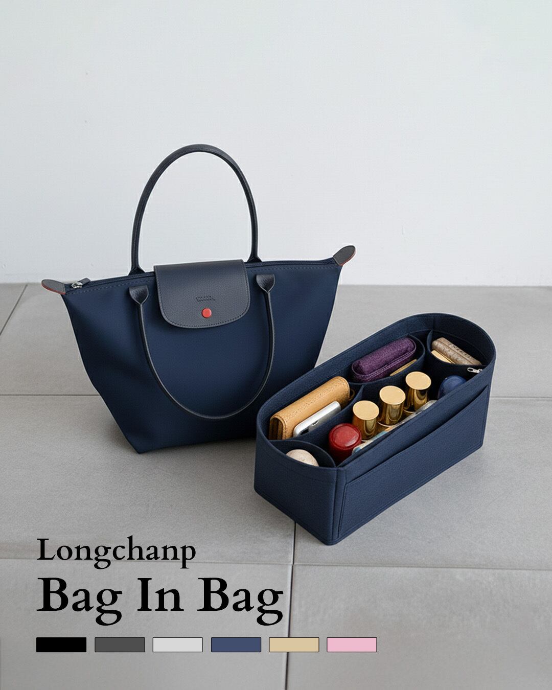 ロンシャン　青いナイロンとレザーのボストンバッグ　大 LONGCHAMP（ロンシャン） 並行輸入 ボストンバッグ ル プリアージュ
