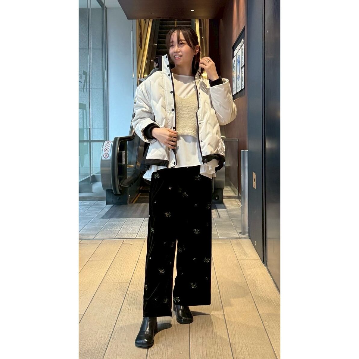 福岡店  163cm  /  着用カラー アイボリー×ブラック