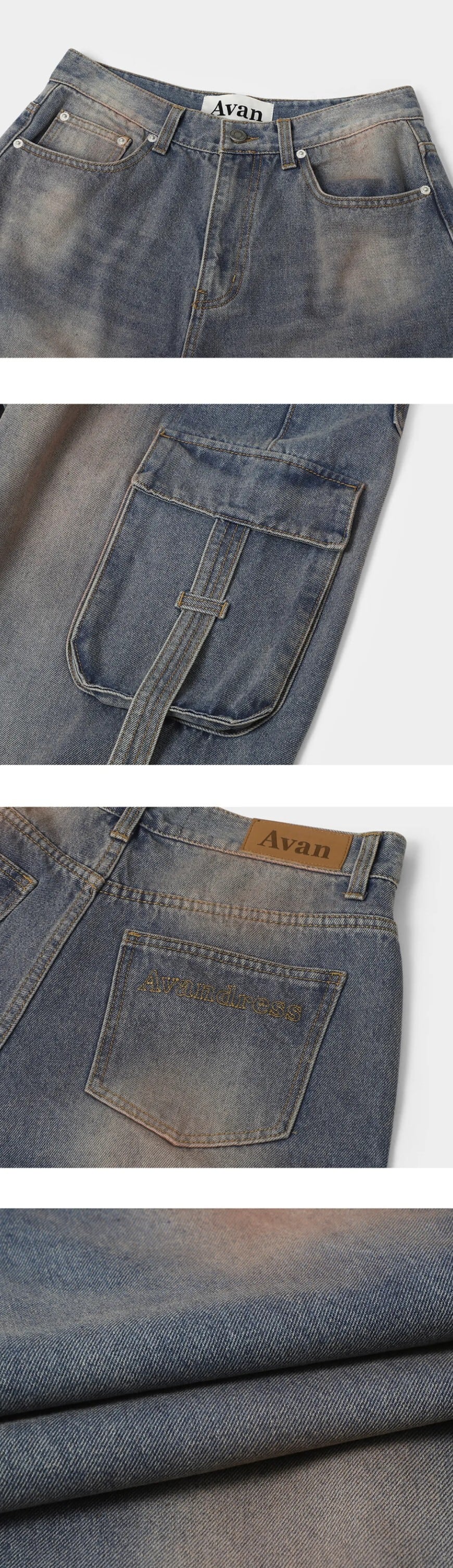 ★Stray Kids フィリックス 着用！！【AVANDRESS】Ribbon Wide Cargo Pants BLUE