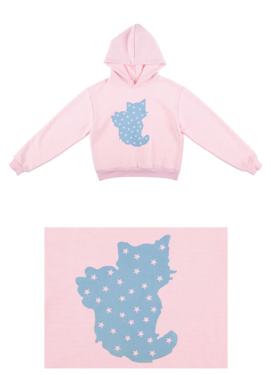 ★ILLIT ミンジュ 着用！！【SHAKIRI】STARLIGHT KIRI CROPPED HOODIE (PINK)