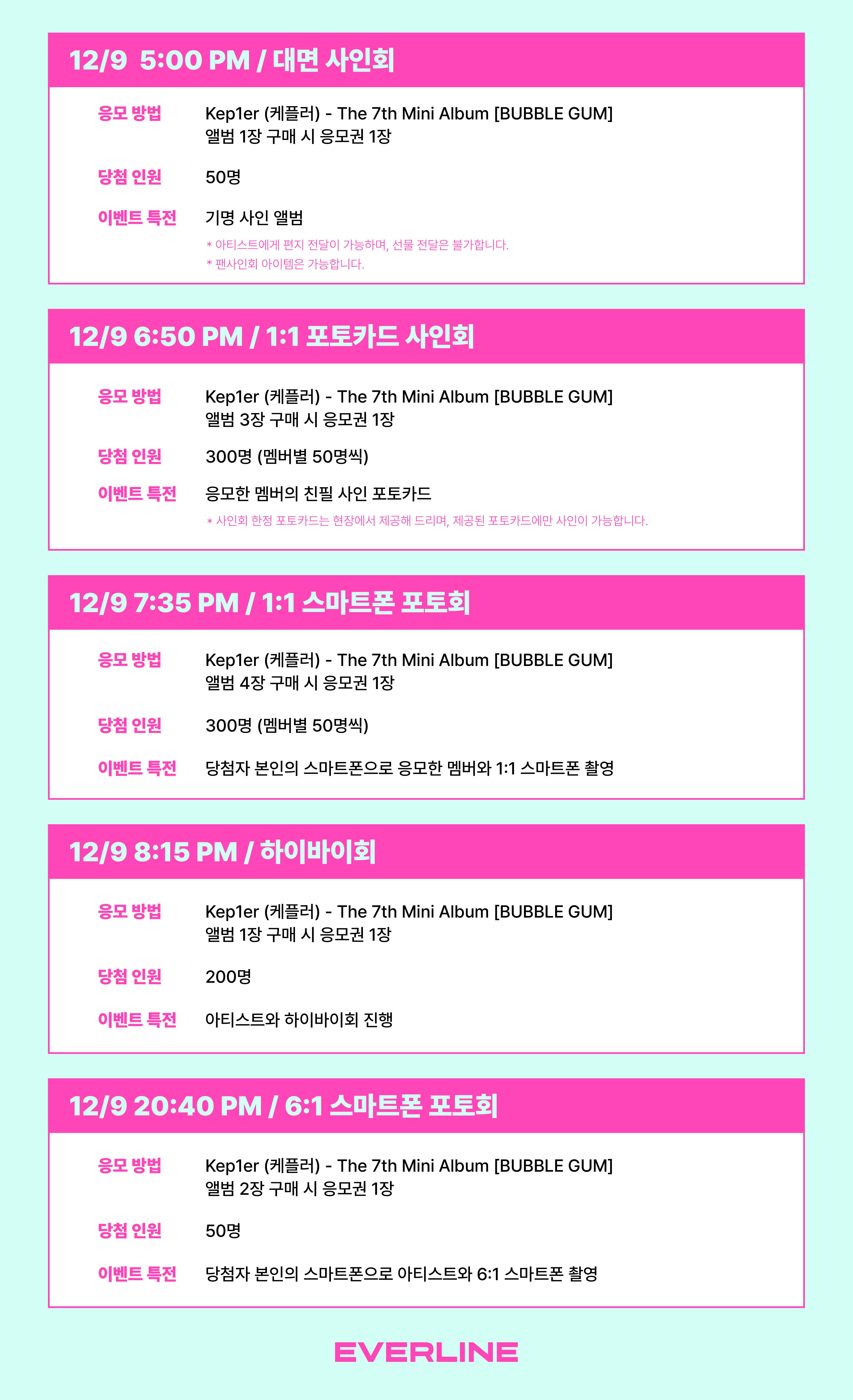 12/10 ハイバイ会] Kep1er The 7th Mini Album [BUBBLE GUM] | EVERLINE