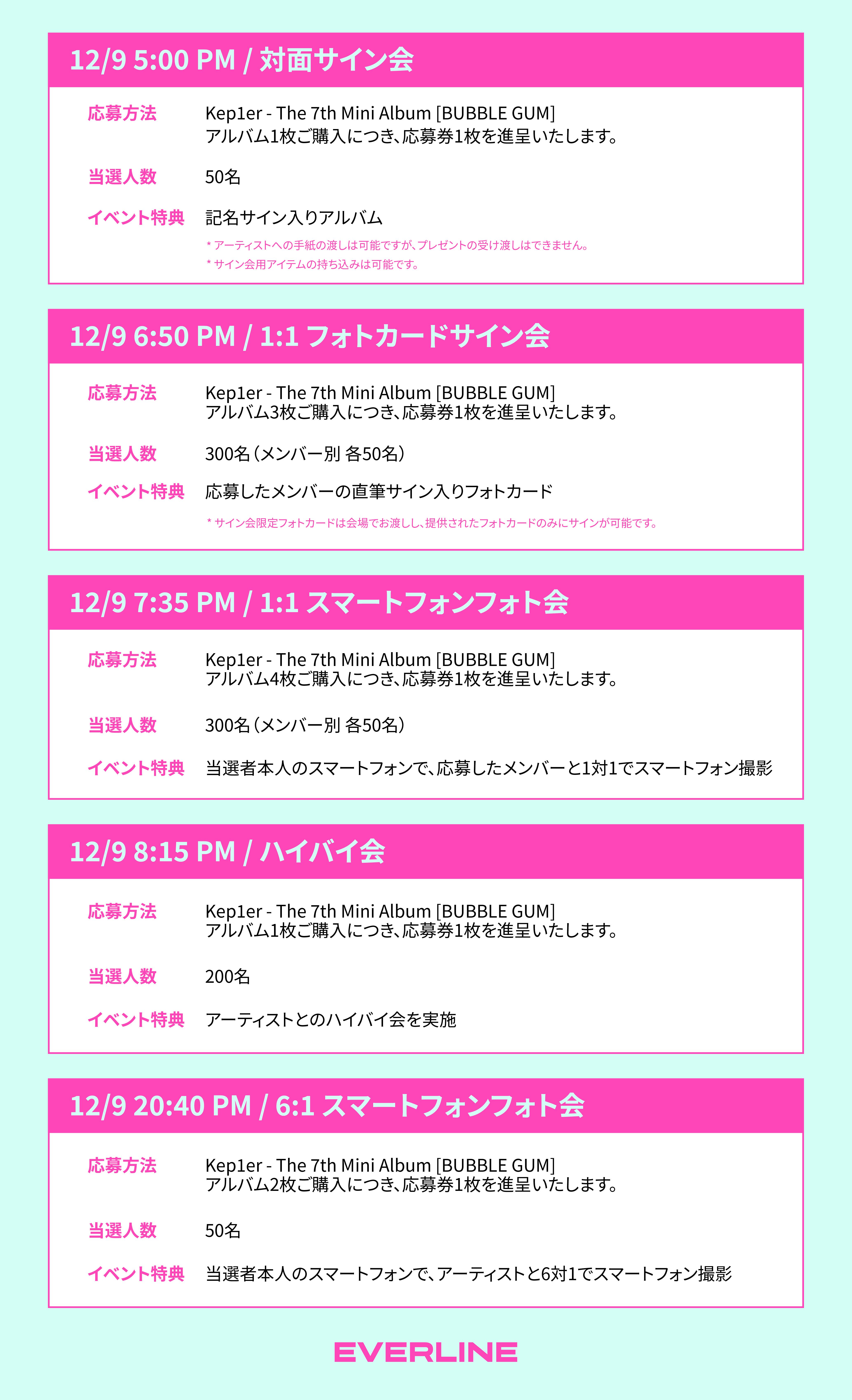 12/10 対面サイン会] Kep1er The 7th Mini Album [BUBBLE GUM] | EVERLINE