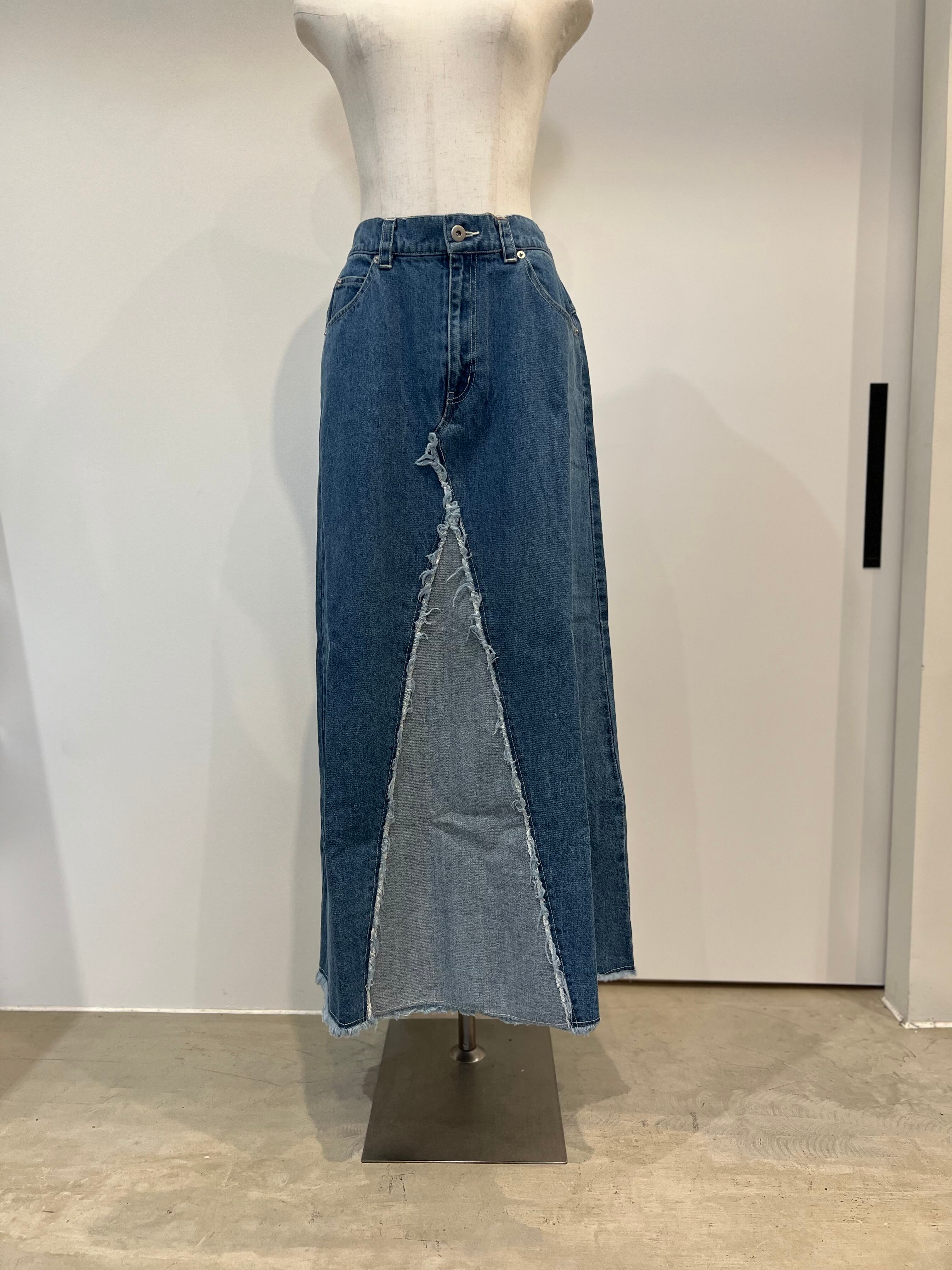 【選べるボトム】リメイク風デニムスカートBlue