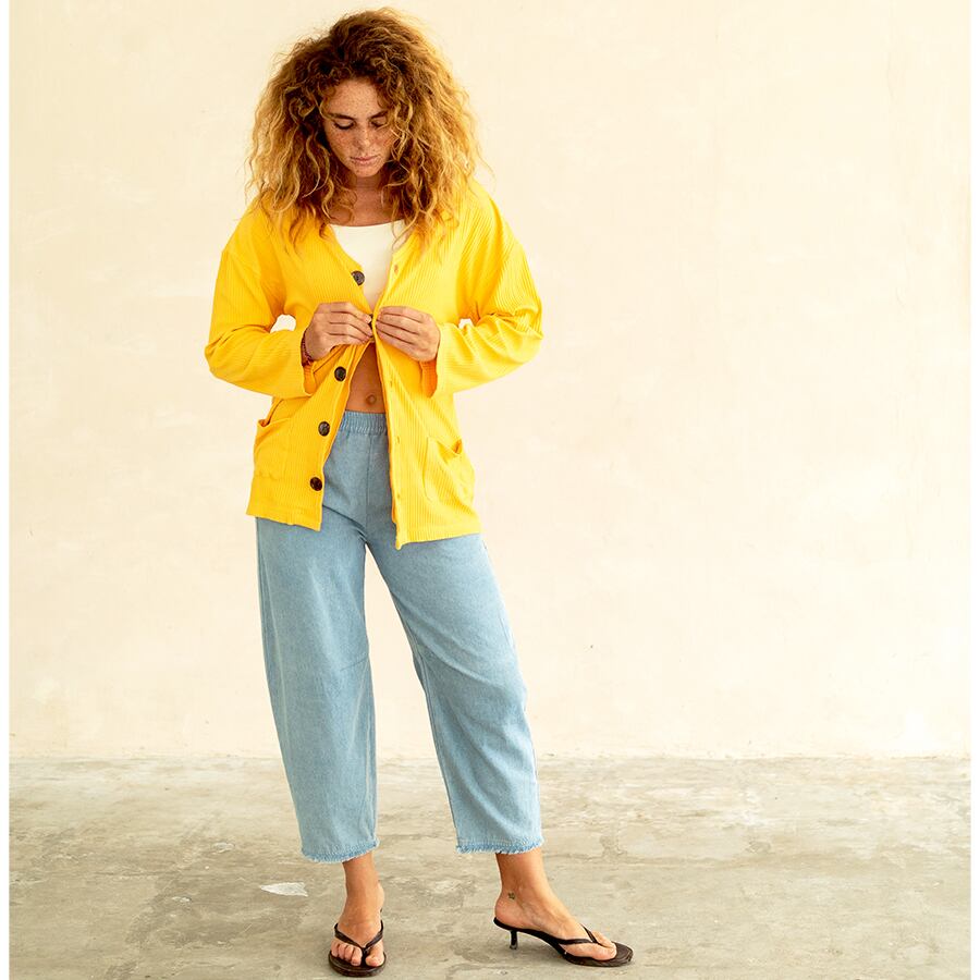 WITH HOT POT RIB CARDIGAN