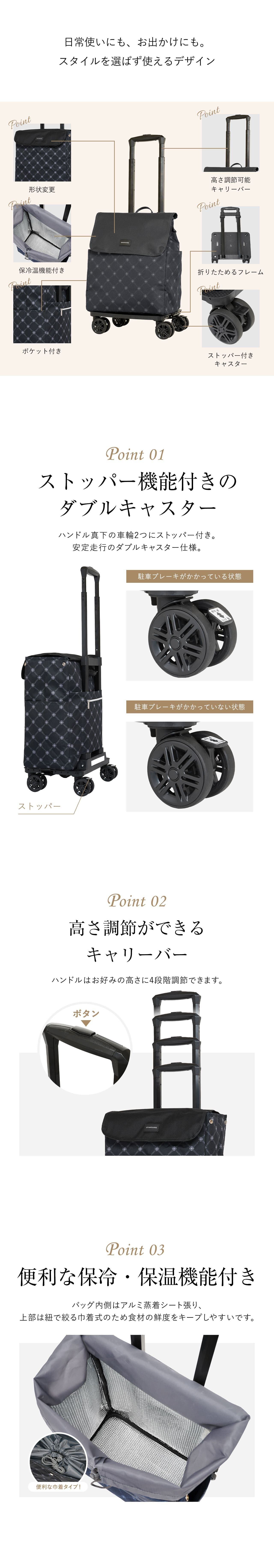 GRANMARIE グランマリー ショッピングカート 四輪 お買い物カート お
