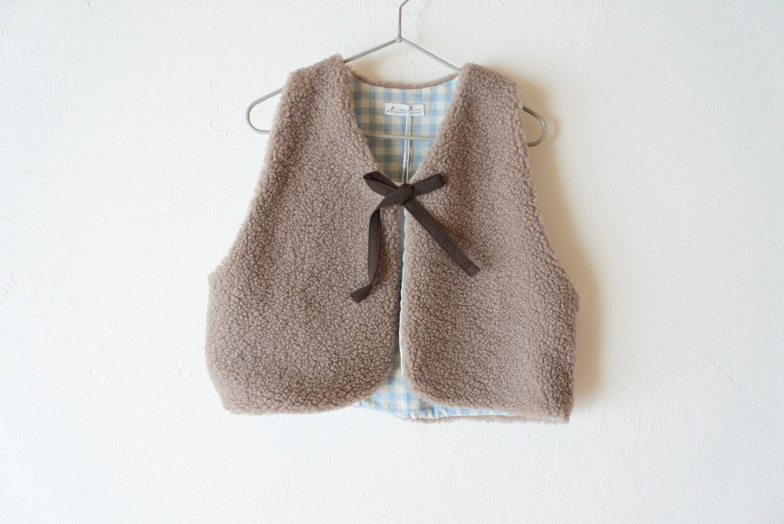 ベージュ×ブルーチェック