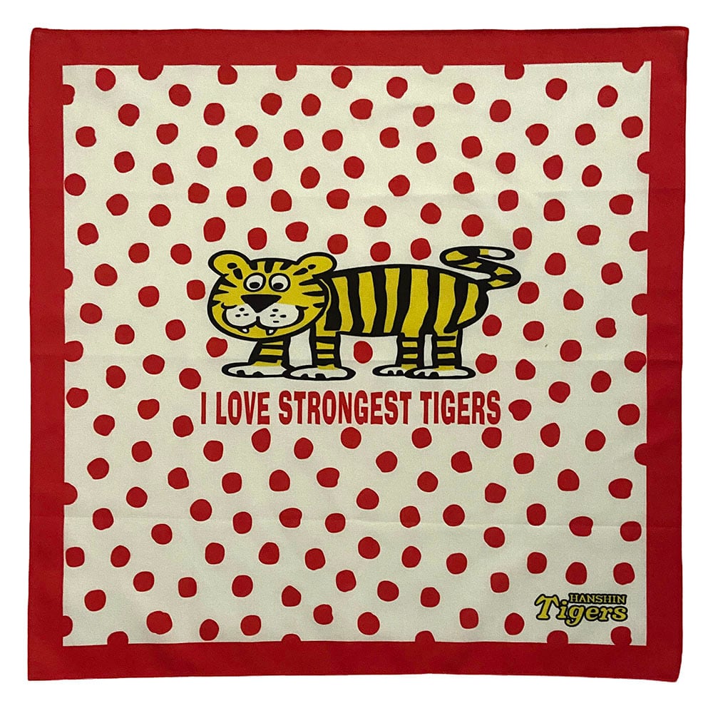 阪神タイガース球団承認 I LOVE TIGERS バンダナRED コットン100％ 約