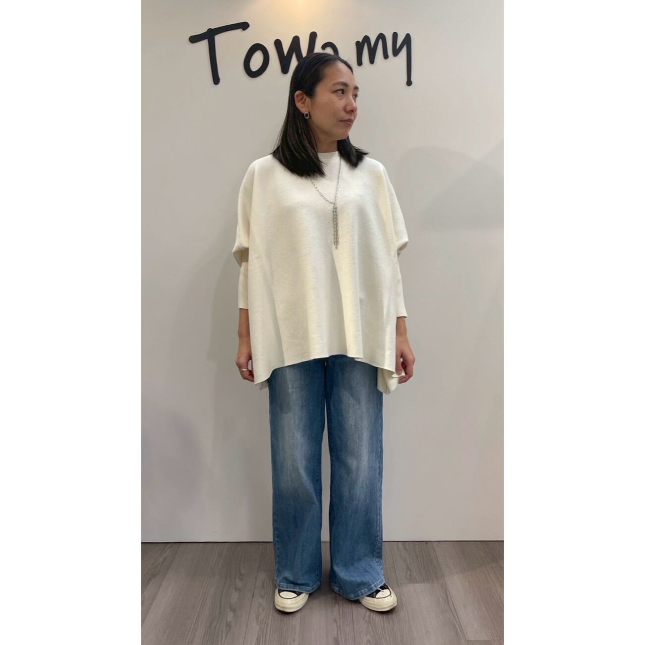 新宿店 158cm  /  着用カラー アイボリー