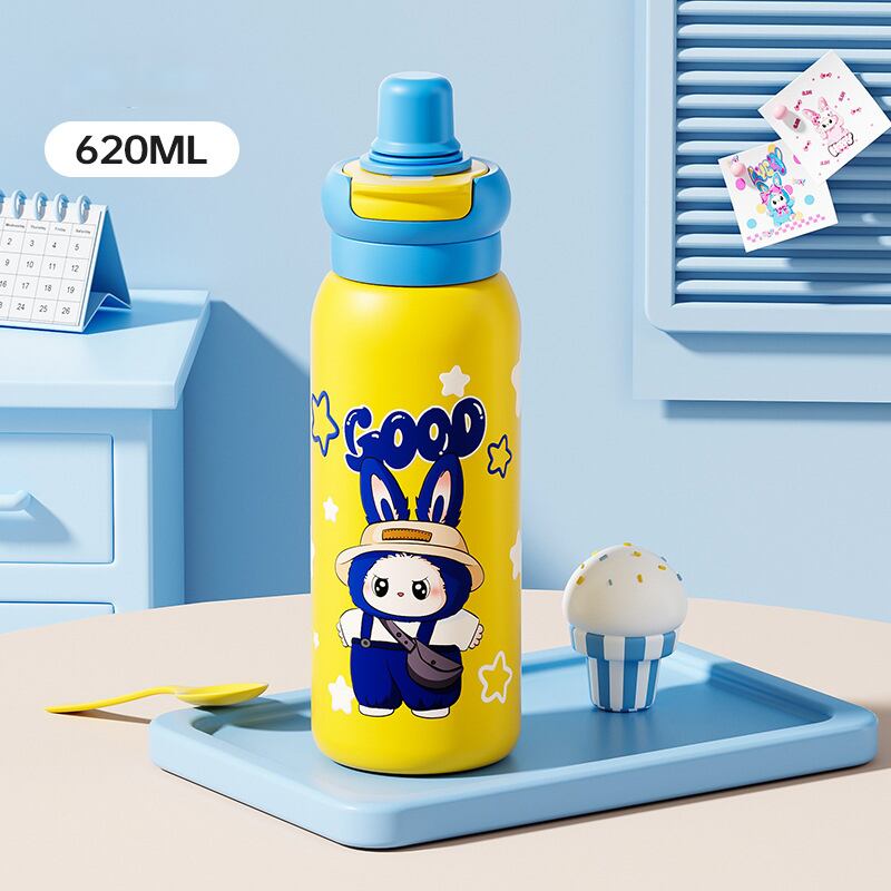新品♡ラブブ 水筒　グリーン正規品 2WAY飲みできる！labubu ラブブ可愛い保温水筒 ステンレス製 スポーツ