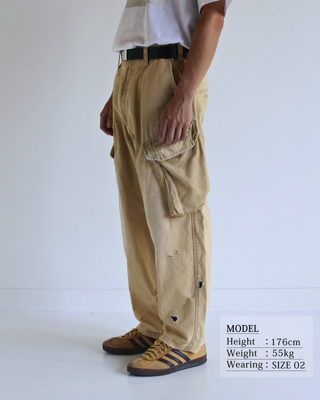 ANACHRONORM サイズ2 カーゴパンツ ANACHRONORM / REMAKED HERRINGBONE COMBAT CARGO TROUSERS | GANKO
