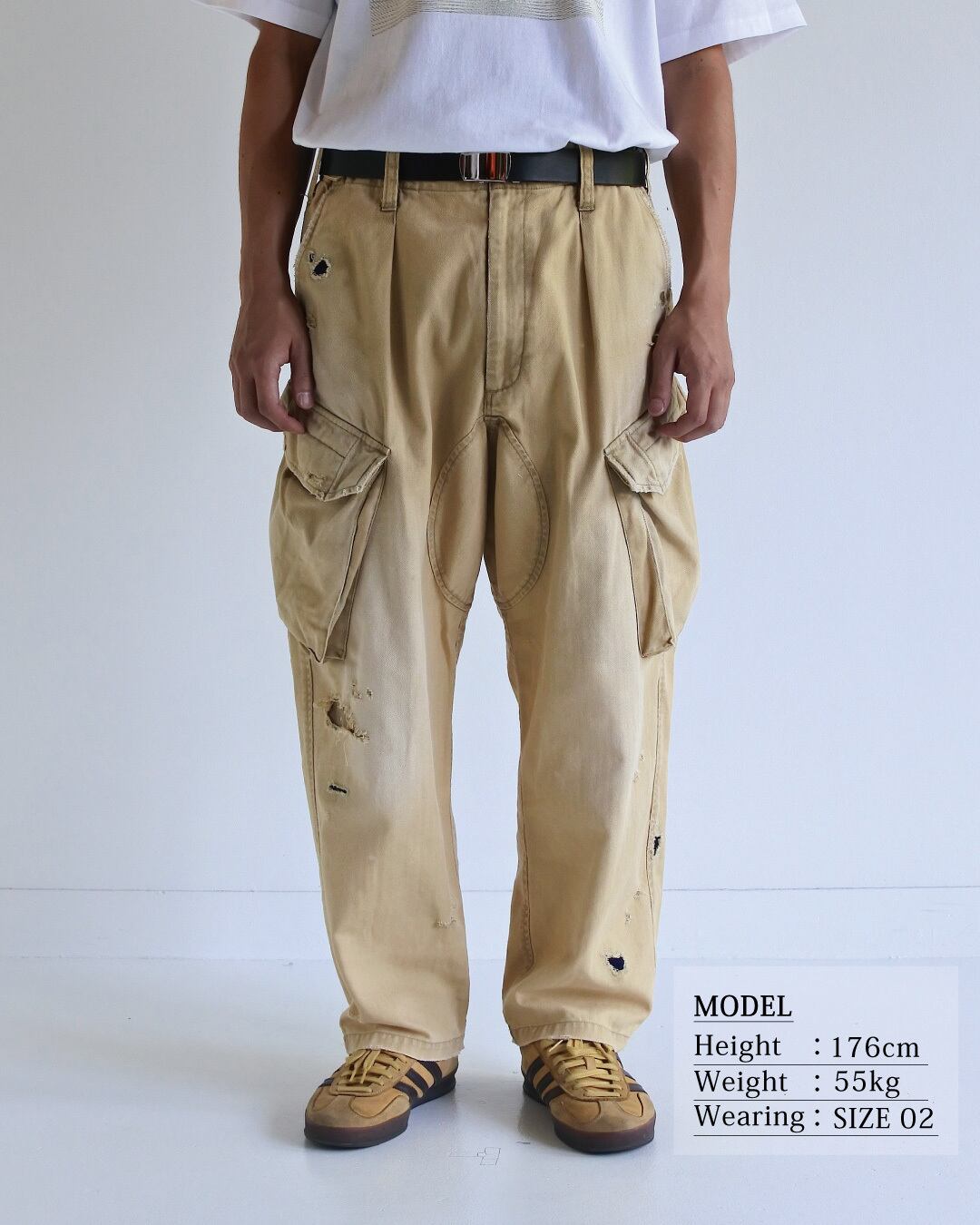 ANACHRONORM サイズ2 カーゴパンツ ANACHRONORM / REMAKED HERRINGBONE COMBAT CARGO TROUSERS | GANKO